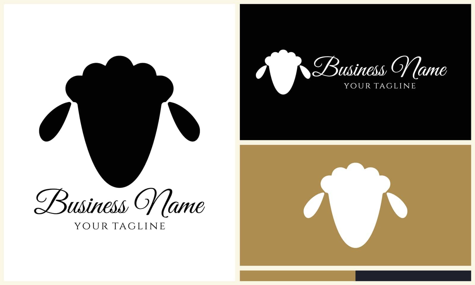 silhouette sheep goat logo template by cplcrtn