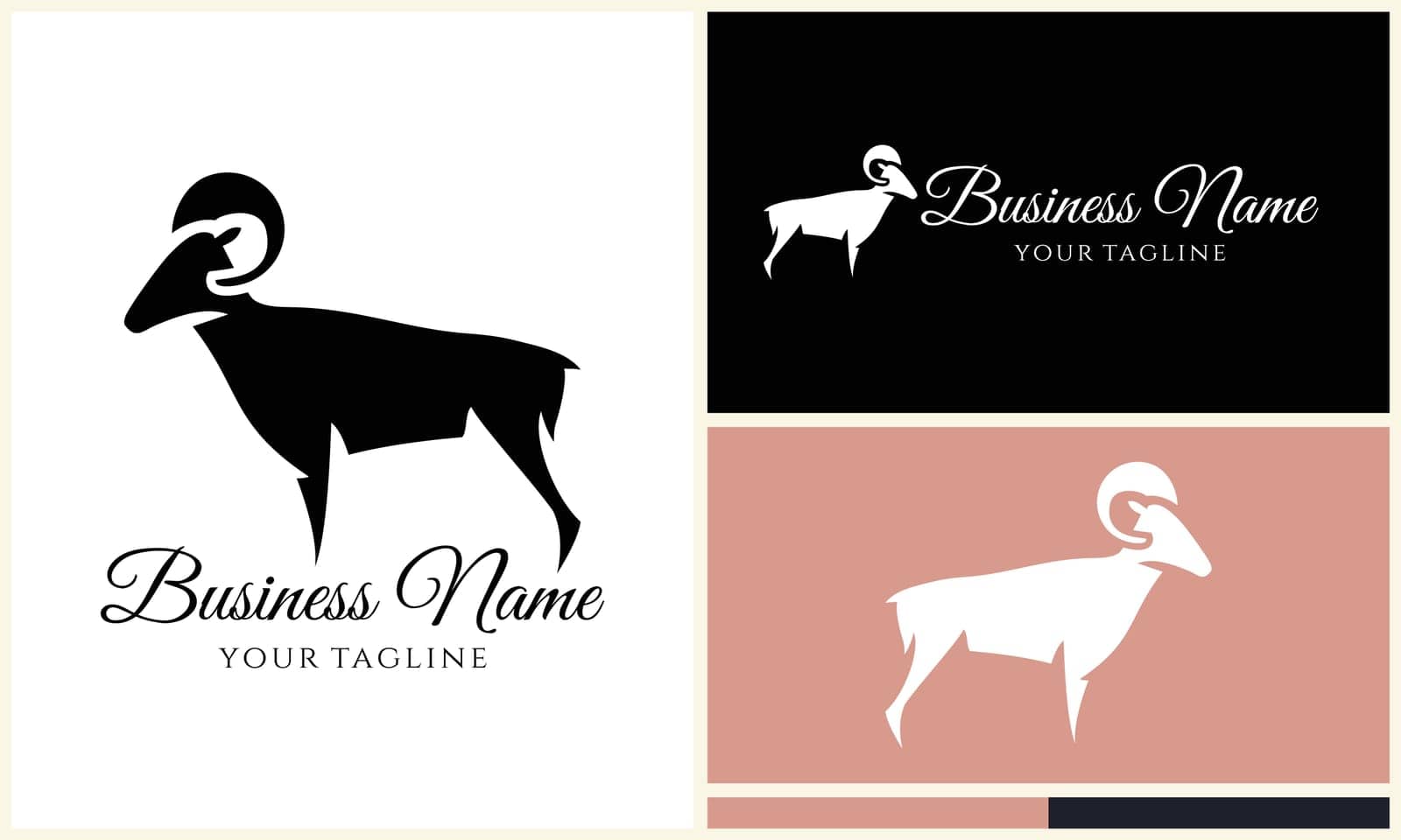 silhouette sheep goat logo template by cplcrtn