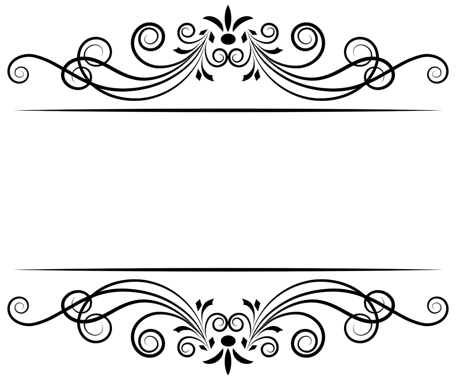 Vector frame and vignette for design template. Element in Victorian style. Ornate decor for invitations, greeting cards, certificate, thank you message.