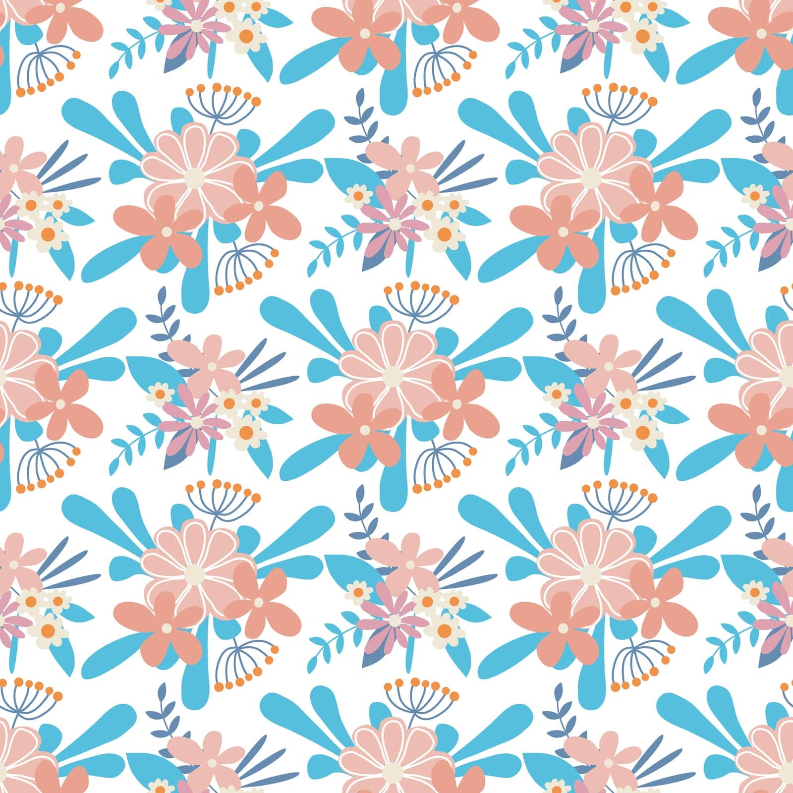 Spring rustic floral seamless pattern by TassiaK