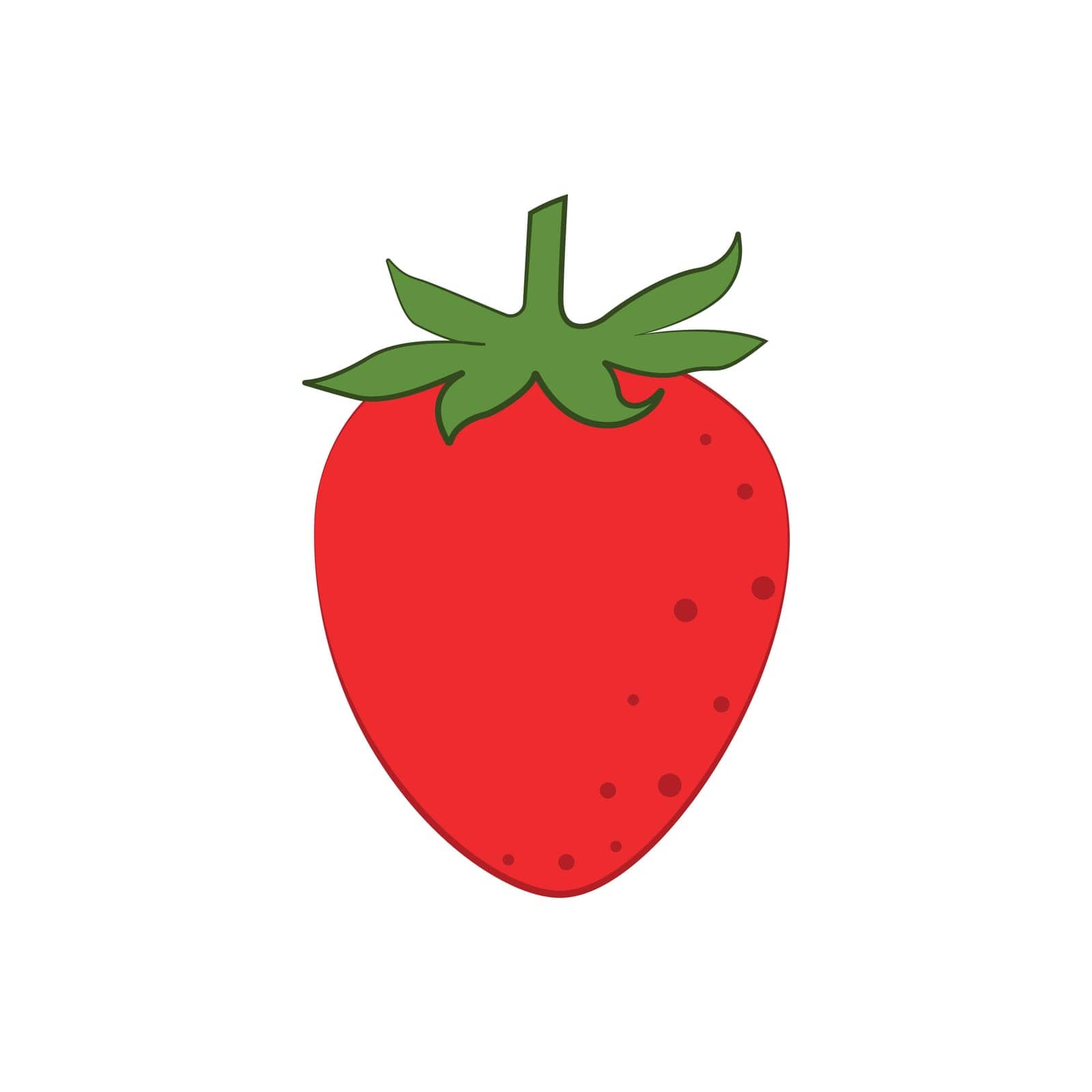 Strawberry. Ripe strawberries. Red sweet strawberries in cartoon style. A garden berry. Children s illustration of strawberries. Vector illustration isolated on a white background.