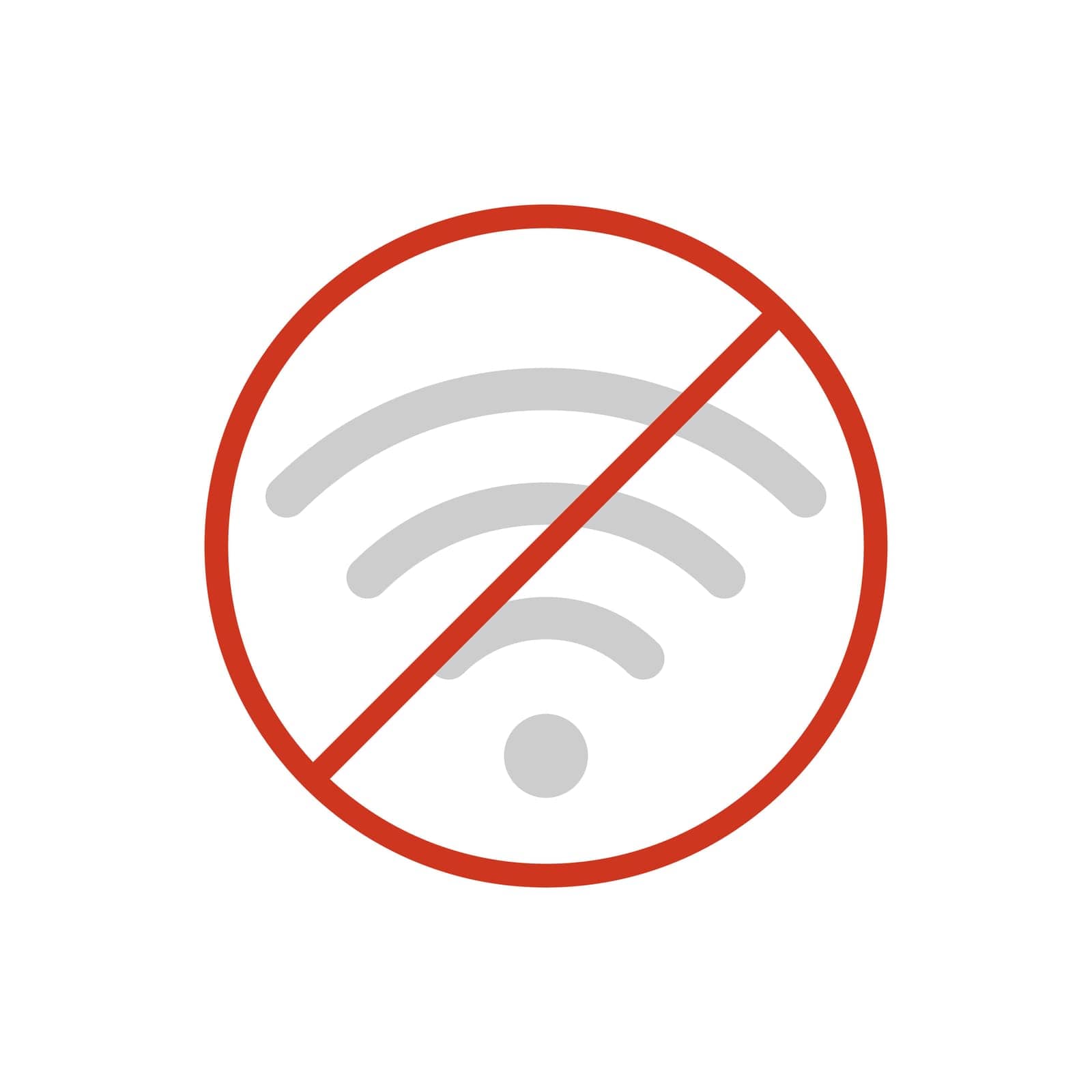 Internet connection error, no or bad signal pictogram by iconicprototype