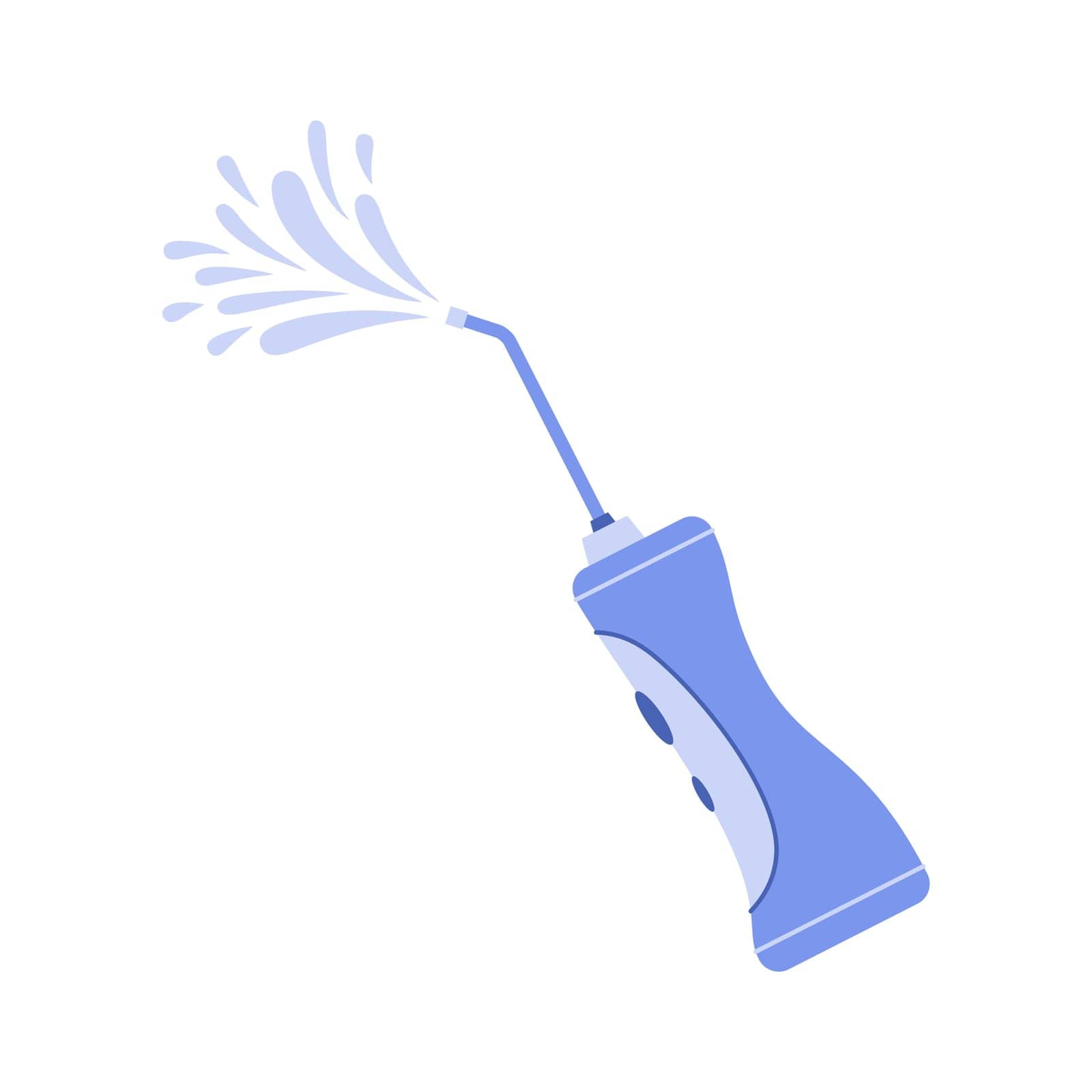 Dental irrigator with water spray for oral hygiene and teeth cleaning vector illustration