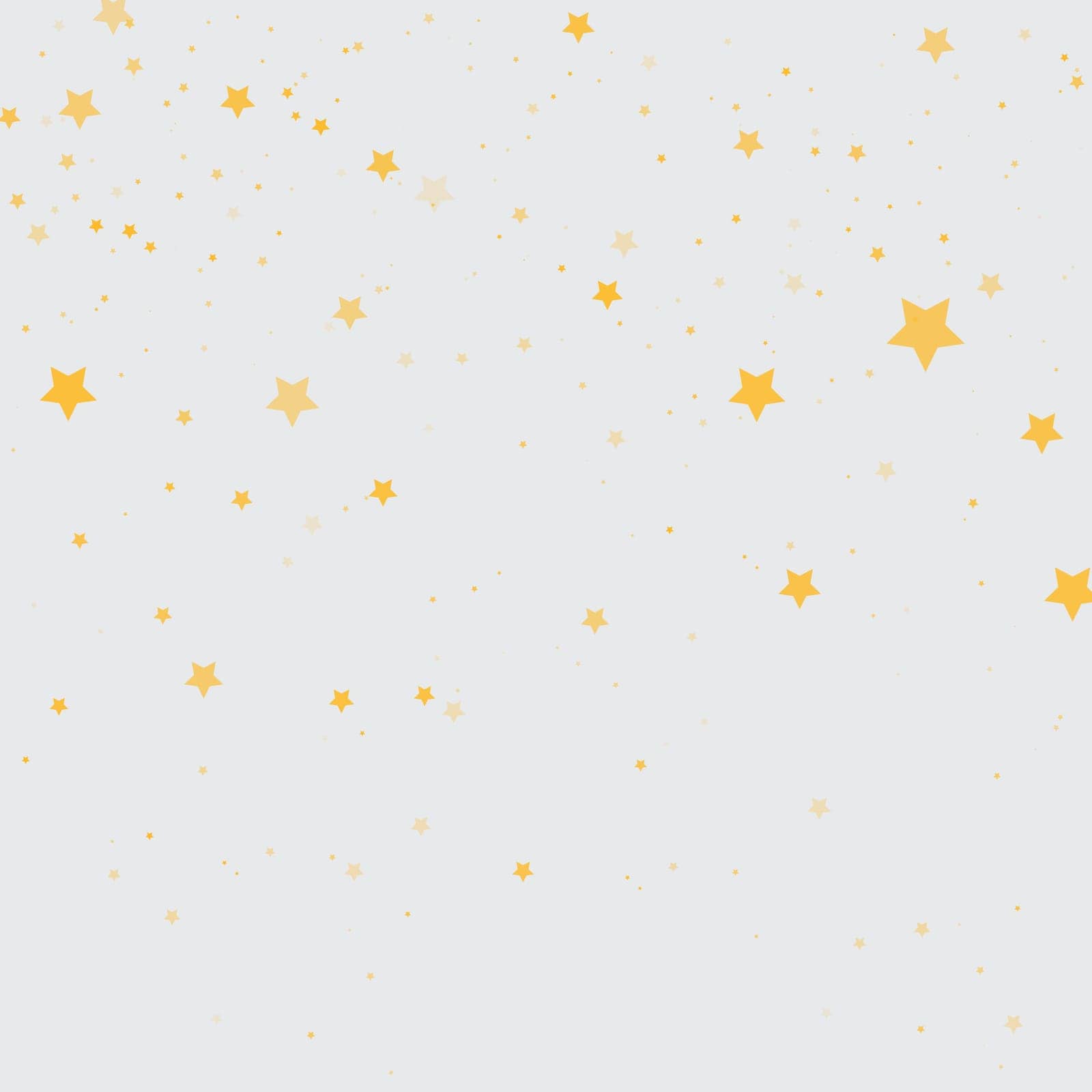 Random falling gold stars on white background. Glitter pattern for banner, greeting card, Christmas and New Year card,