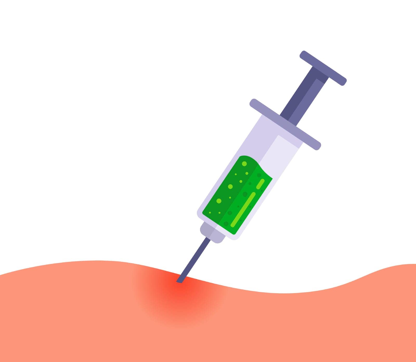 give an injection. human vaccination. flat vector illustration