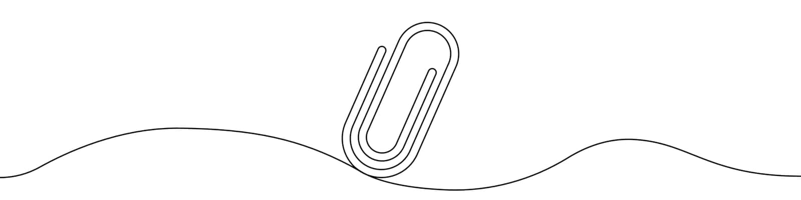 Clip icon line continuous drawing vector. One line Clip icon vector background. Clip mark icon. Continuous outline of a Clip icon. by Moreidea