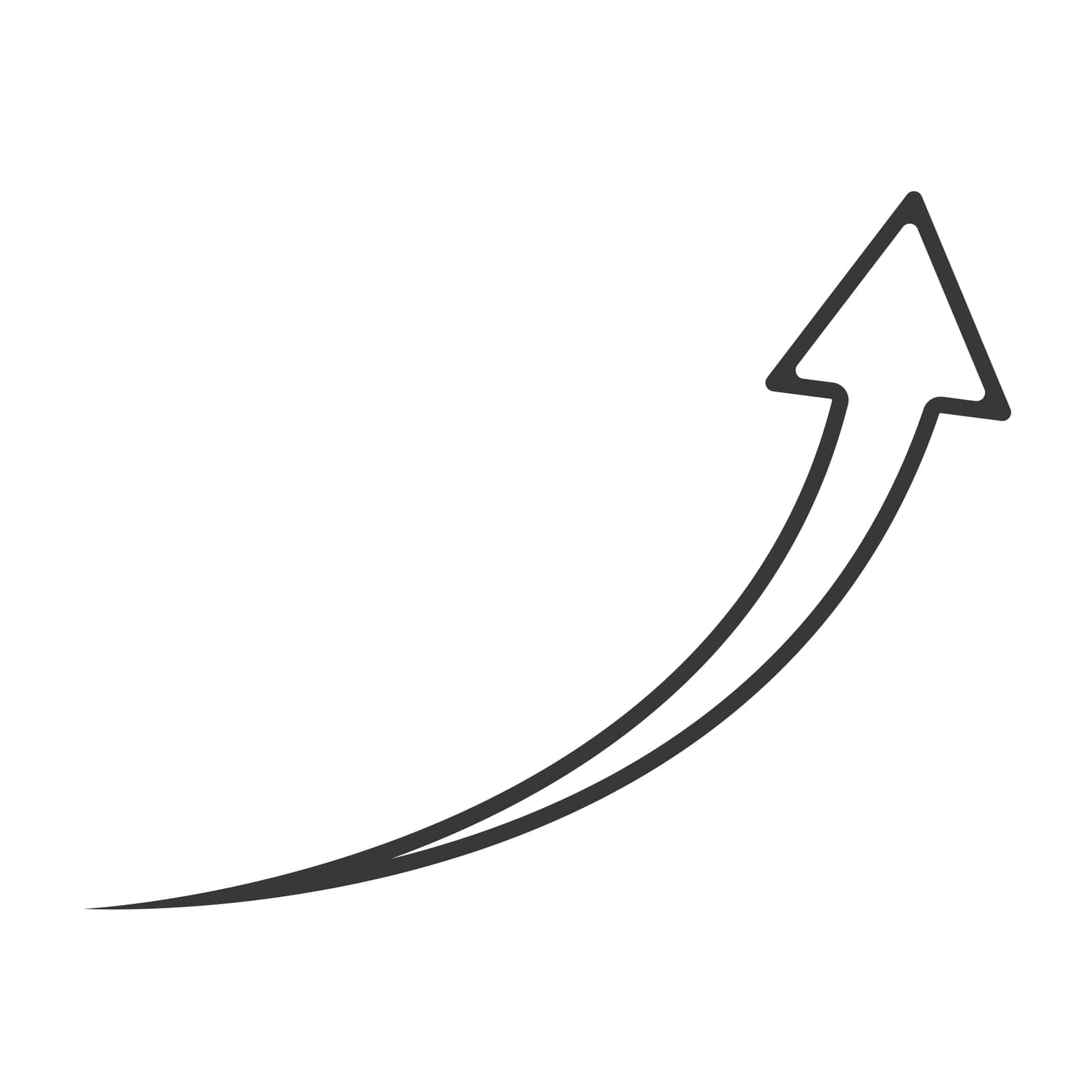 Growth arrow black outline. Black arrow up stroke icon. Linear arrow vector. by Moreidea