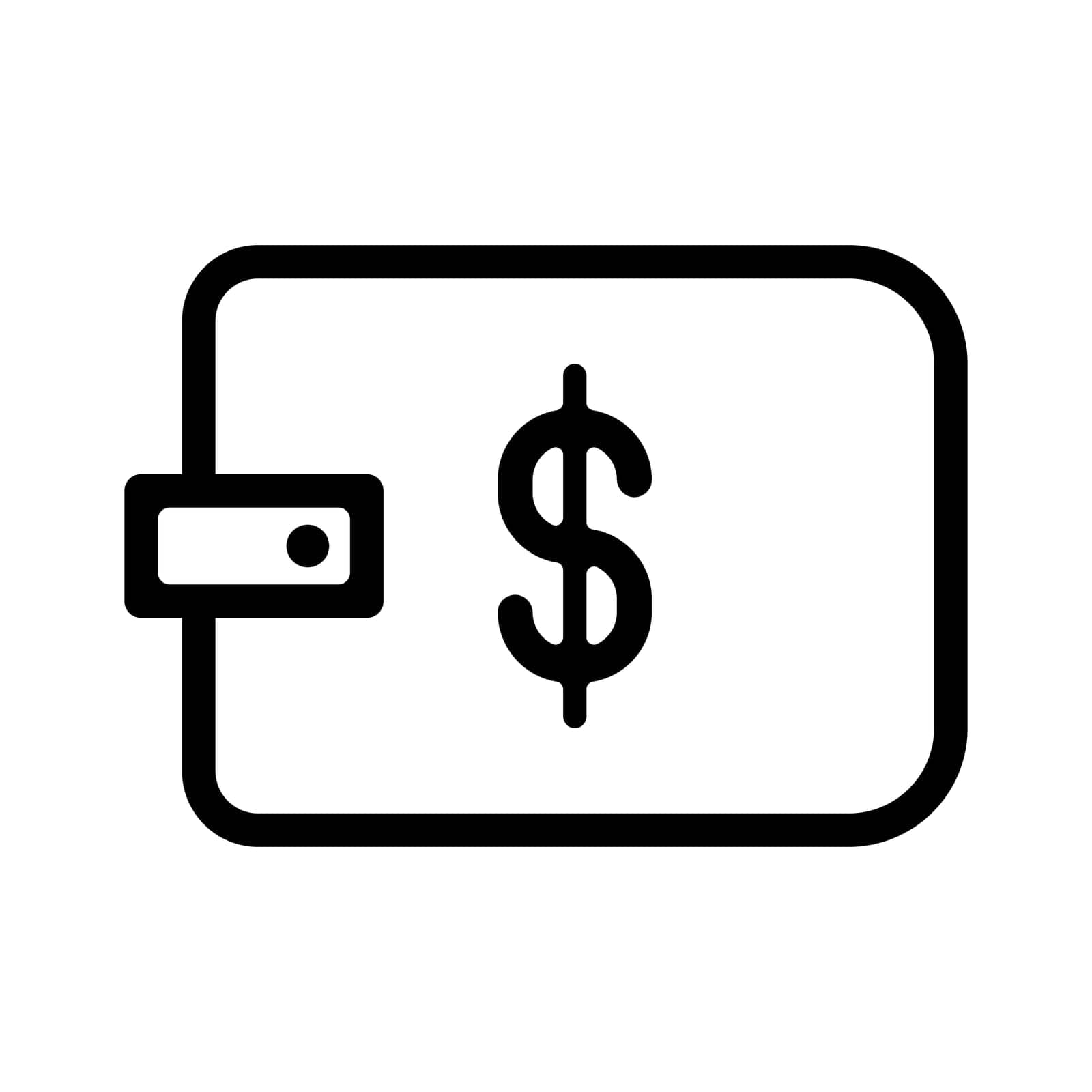 Wallet vector. Saving money concept icon. Dollar icon in wallet vector. Wallet simple icon. by Moreidea