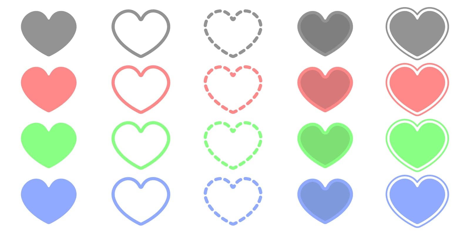 Hearts vector set. Icons of hearts are a stylish symbol of life. Cute hearts set. Icons of hearts with arrows vector. Recycle heart icon. Symbol of love vector. Saint Valentine vector. by Moreidea