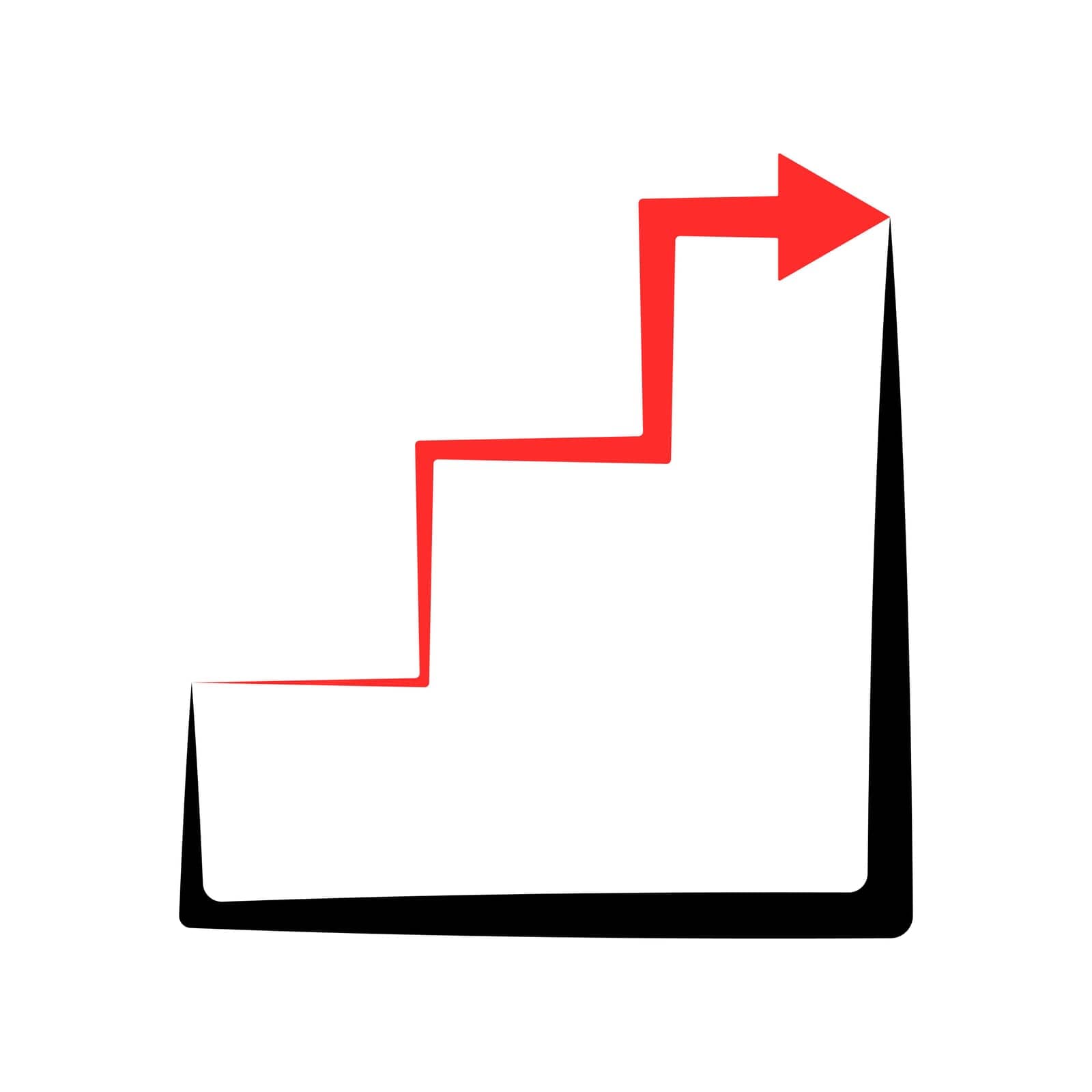 Growing graph vector. Red rising arrow vector. Trading chart vector. by Moreidea