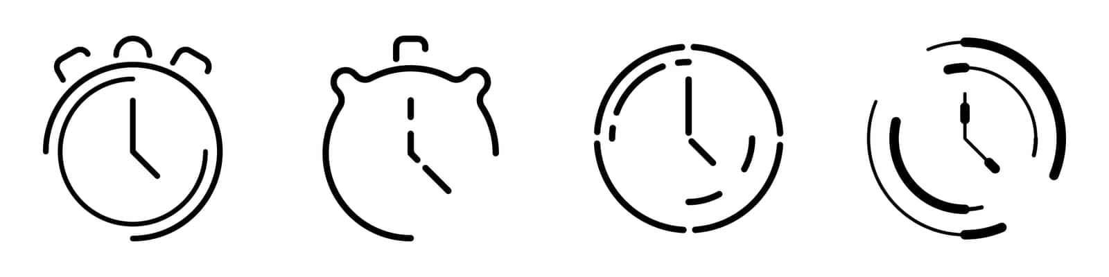 Stopwatch, clock, timer vector set. Icons set of stopwatches. Counting time forward and backward on a clock, stopwatch. Business time vector icon. Koonut stopwatch vector. Time linear concept timer. by Moreidea