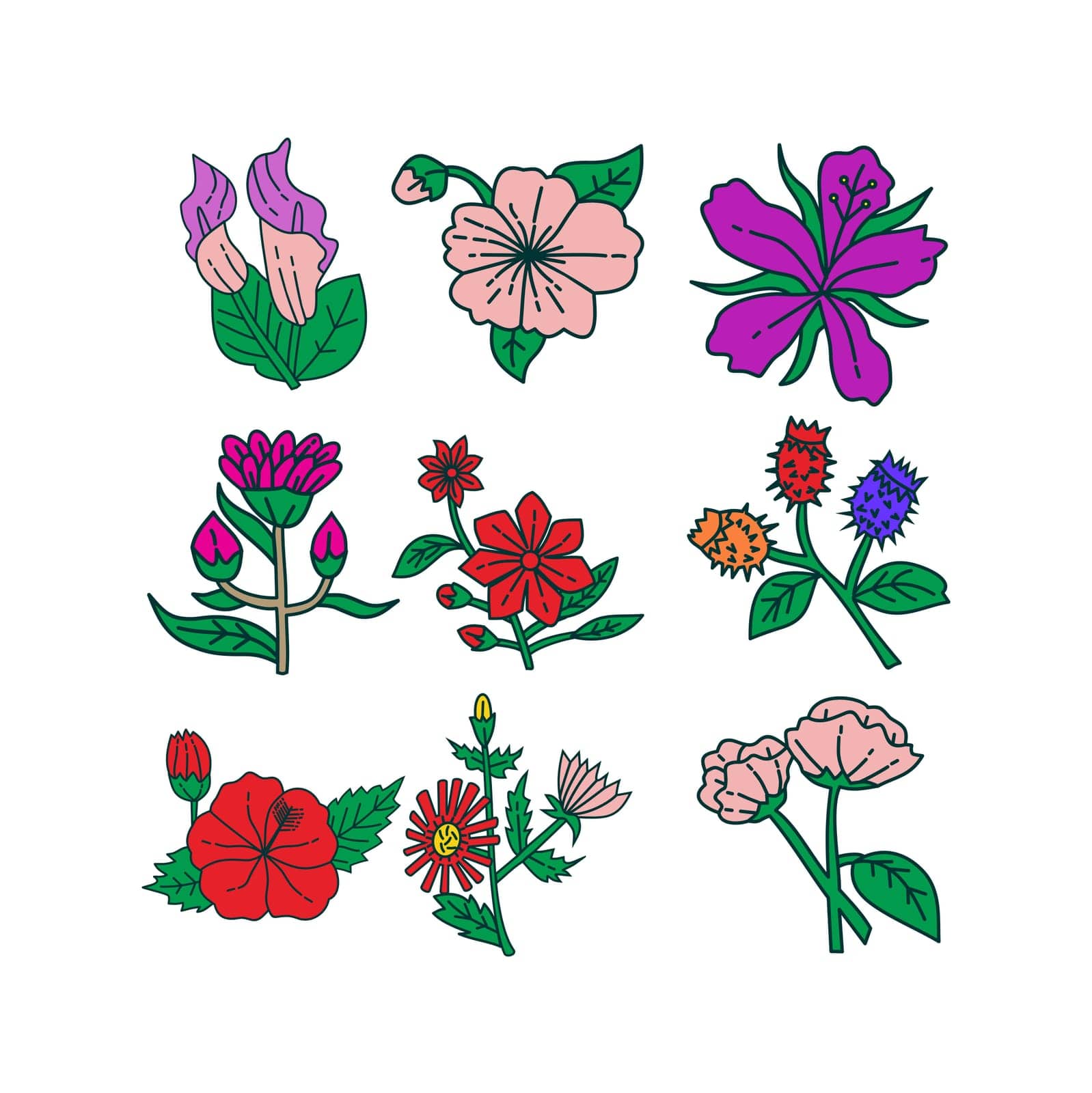 Flower Leaf Illustration Design Template Vector by alluranet