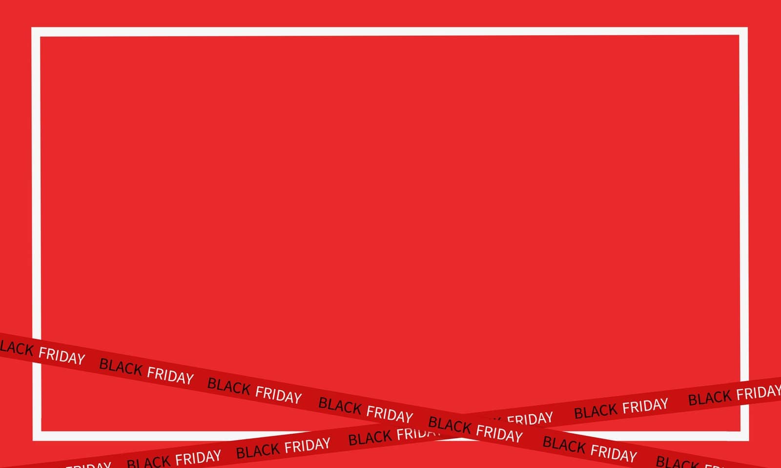 Tape ribbon Black Friday Sale with Light on red background. Vector illustration..