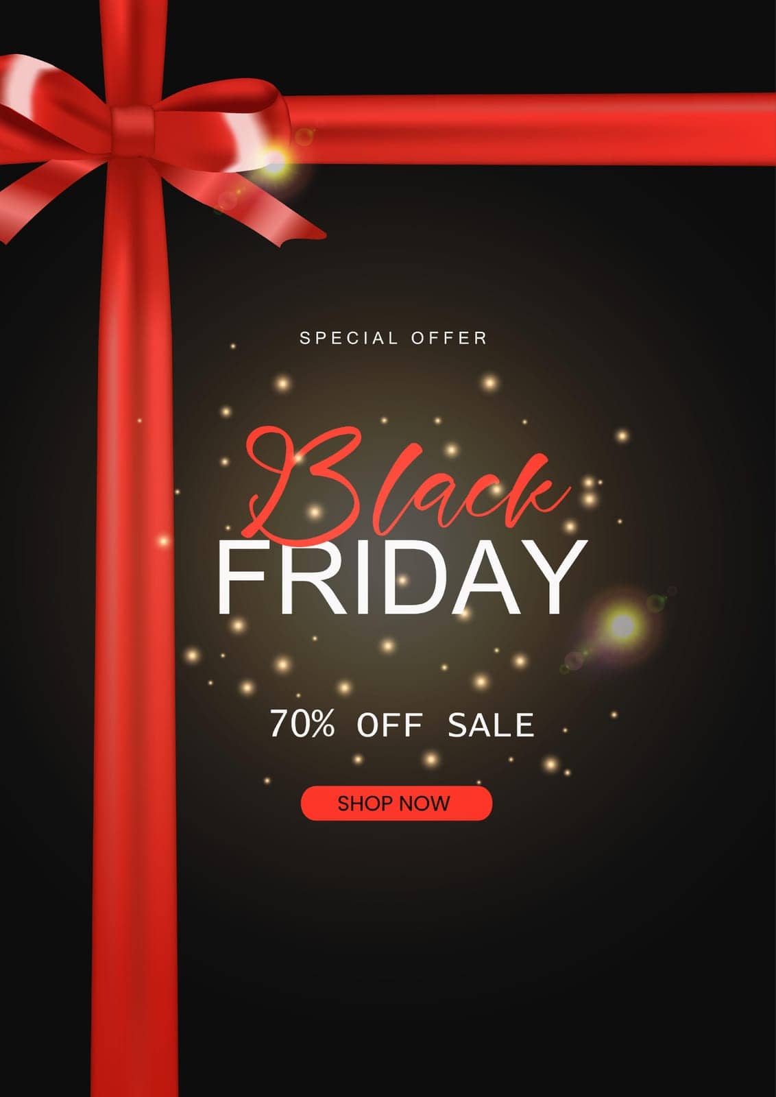 Black friday sale promotion banner with shiny balloons, Shopping sale and discount festive. Vector illustration.