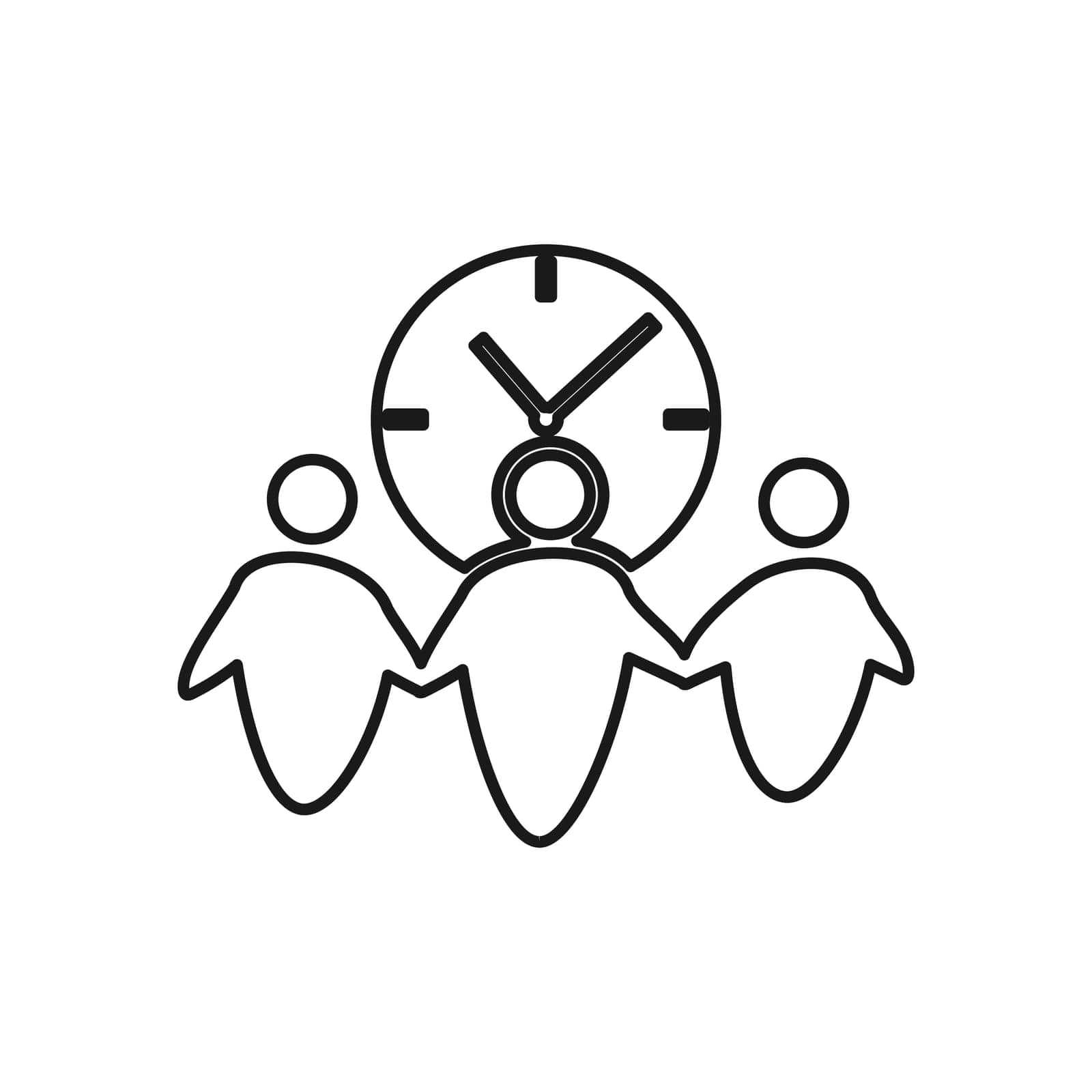 people time Commitment Teamwork Together Outline Logo 