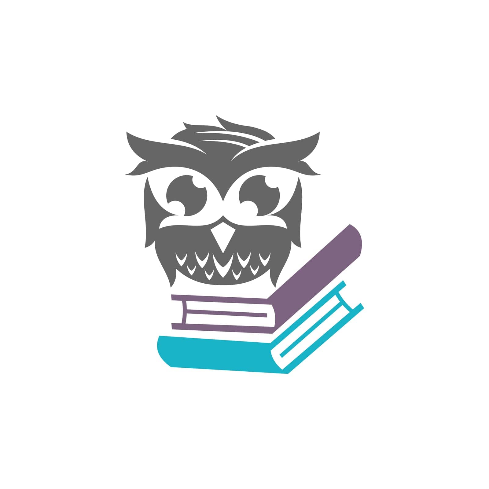 Owl Book Literature Logo Design Vector Template Isolated by alluranet
