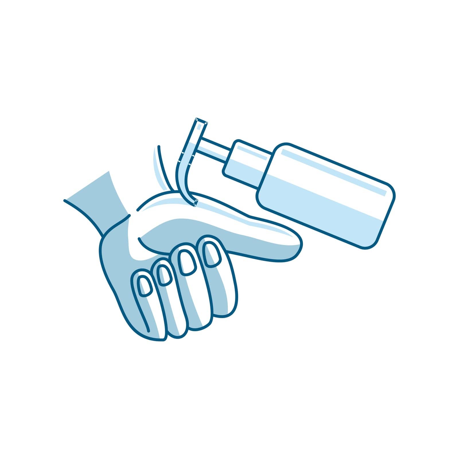 Washing hand with sanitizer liquid soap vector icon Hygiene by alluranet