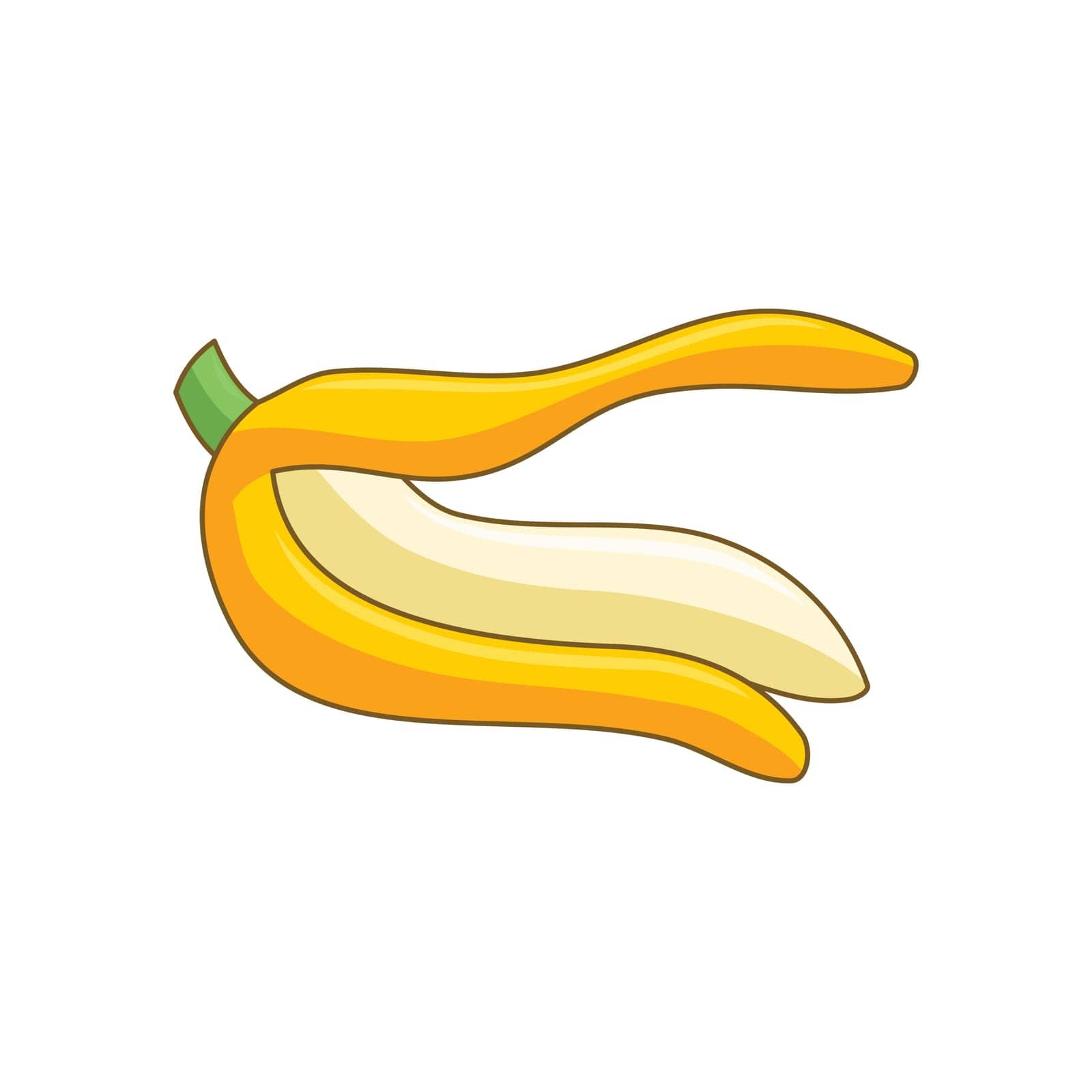 Cartoon bananas. Peel banana, yellow fruit Isolated by alluranet