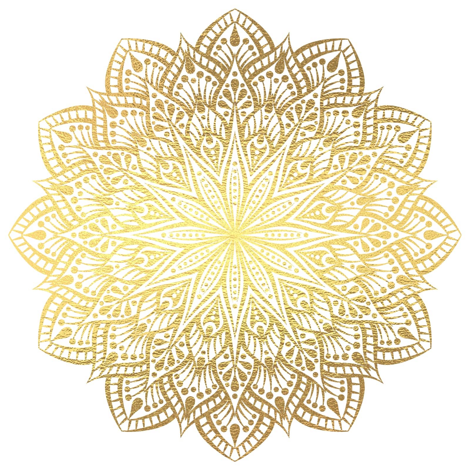 Golden Mandala Flower Ornament, geometric Mandala