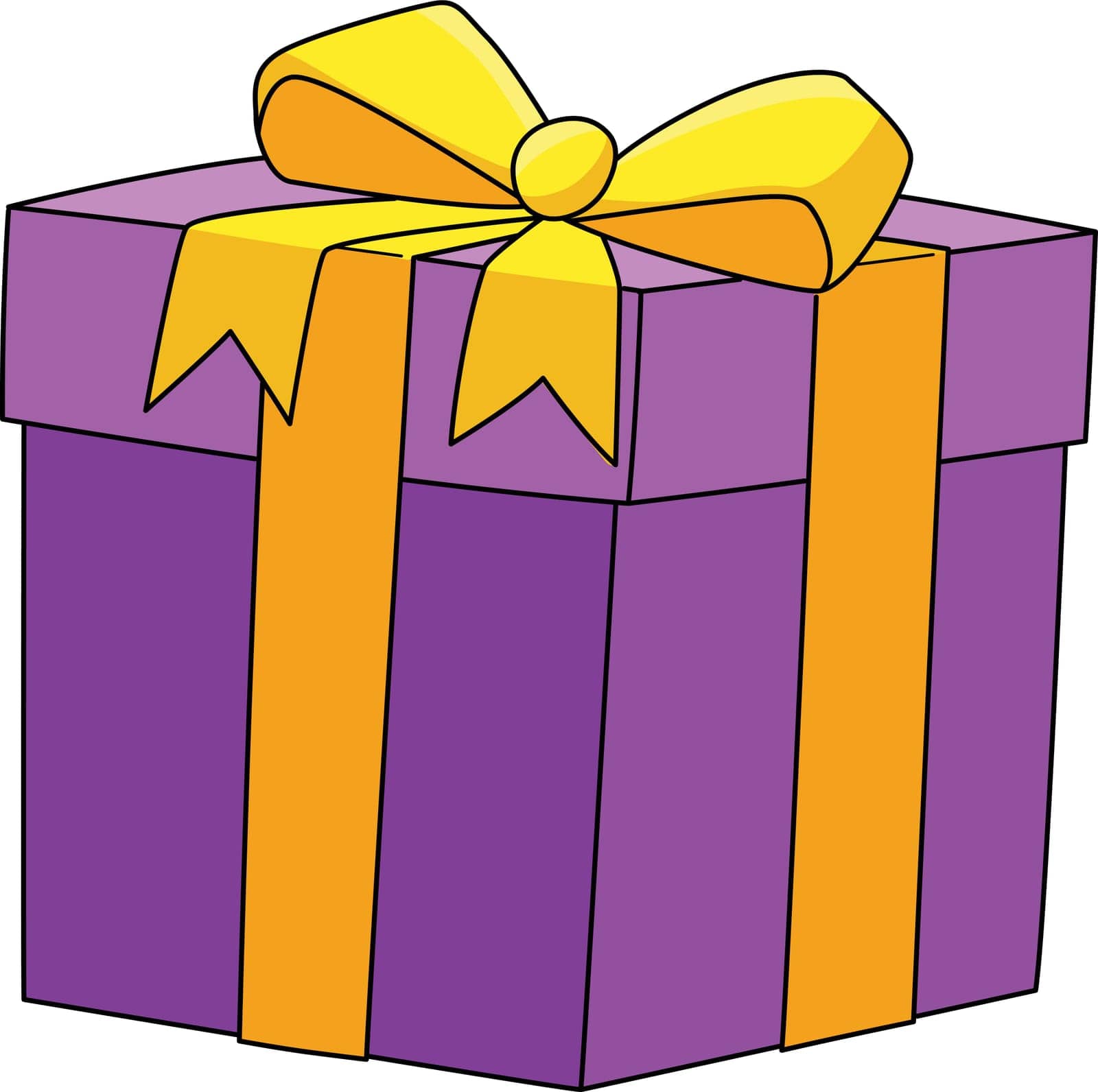 This cartoon clipart shows a Birthday Present illustration.