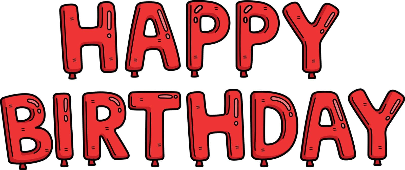 This cartoon clipart shows a Happy Birthday Banner illustration.