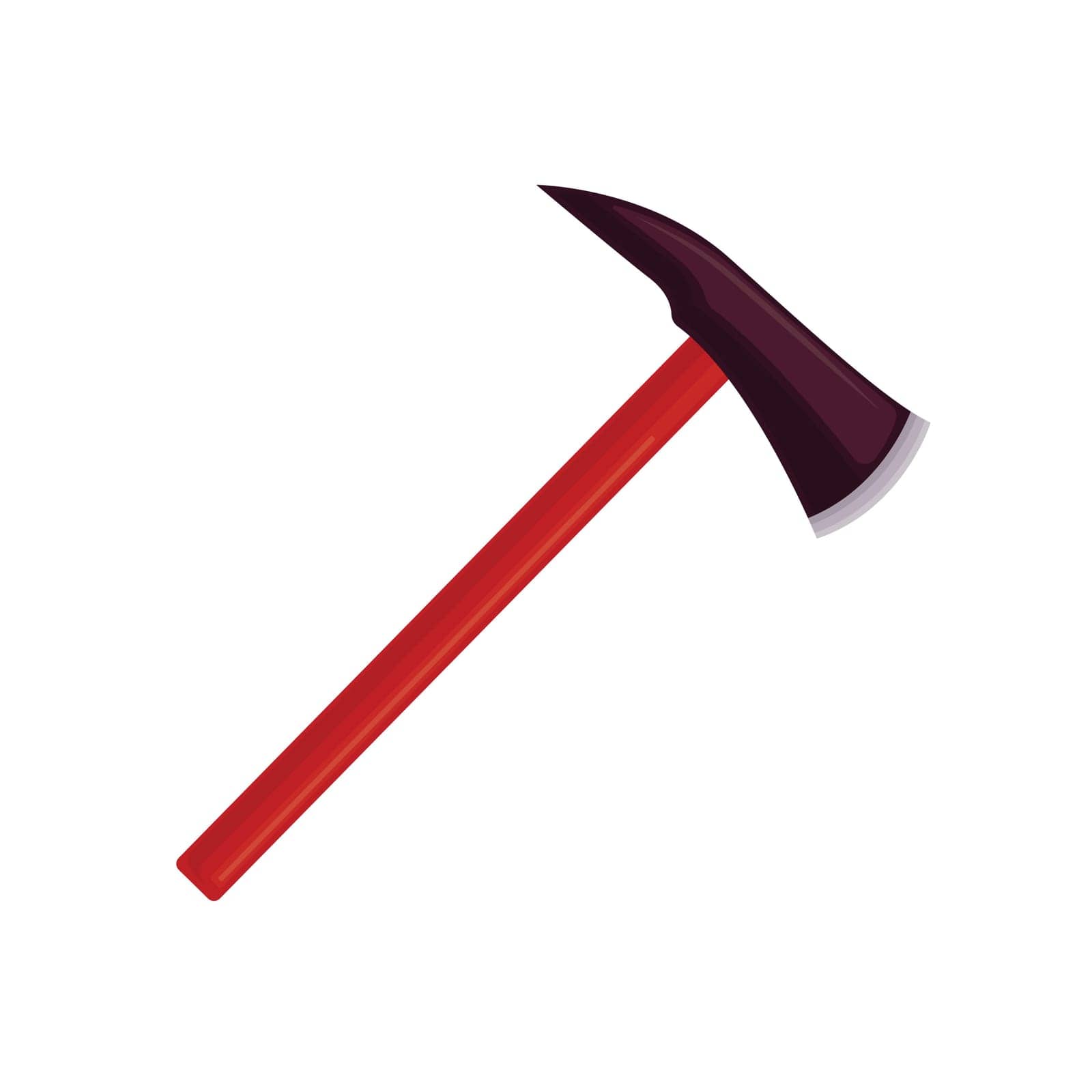 A fire axe. A tool for disassembling wooden structures. A device for saving people in case of fire. A firefighter s working tool. Vector illustration isolated on a white background.