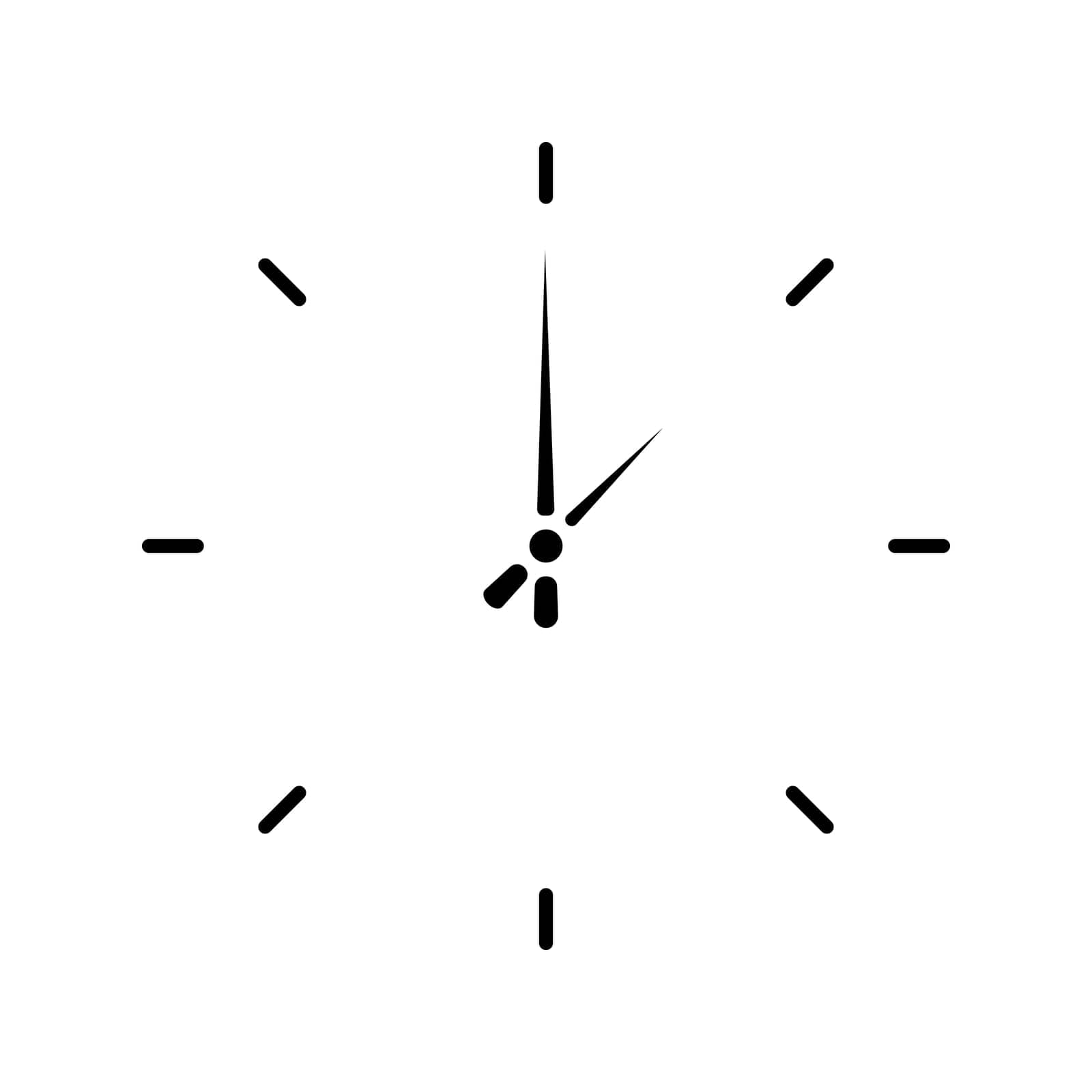 Minimalist wall clock icon. Time concept vector. Time icon.