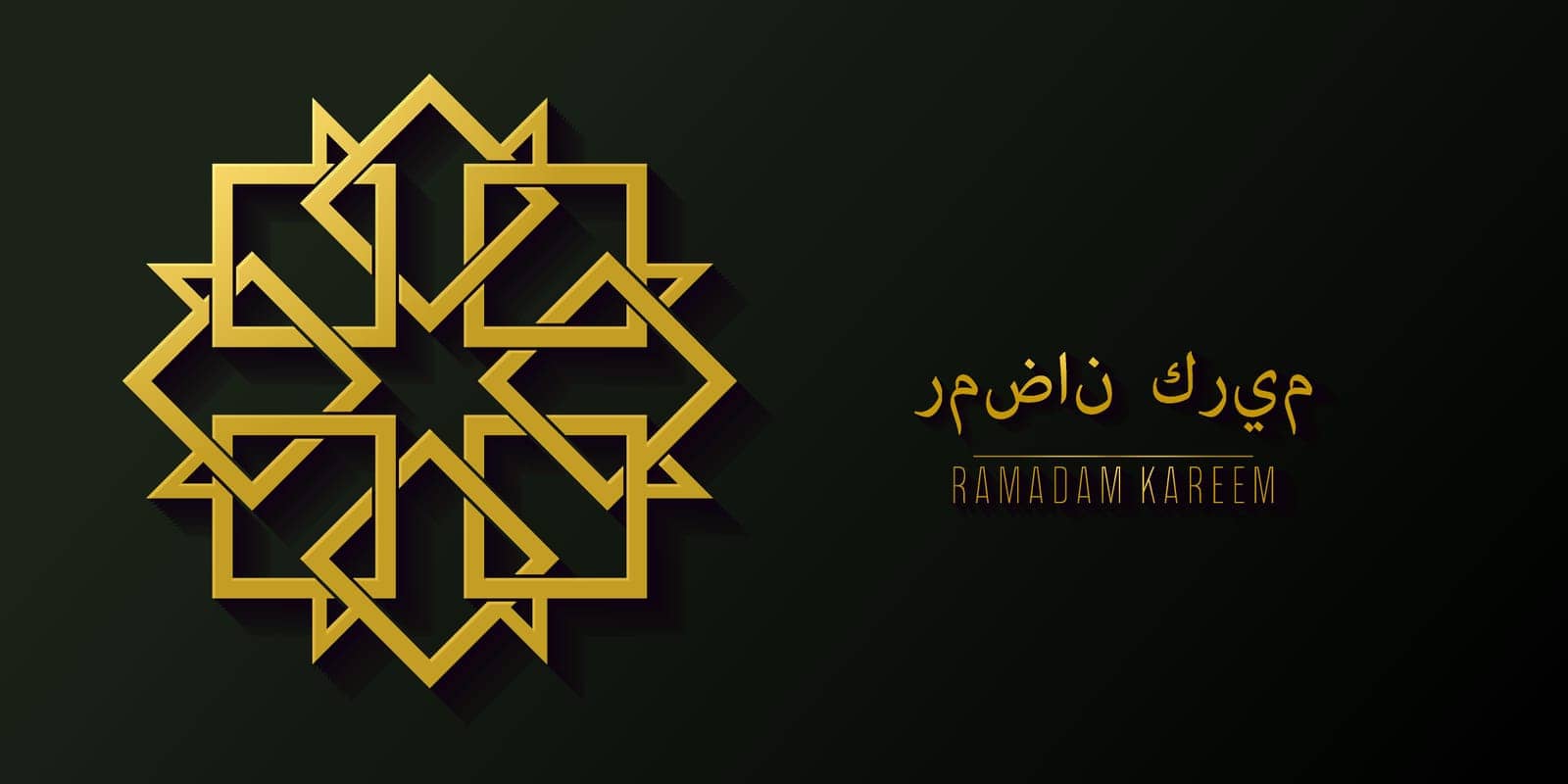 Golden islamic pattern geometric symbol.
Ramadan kareem oriental style vector template. 
