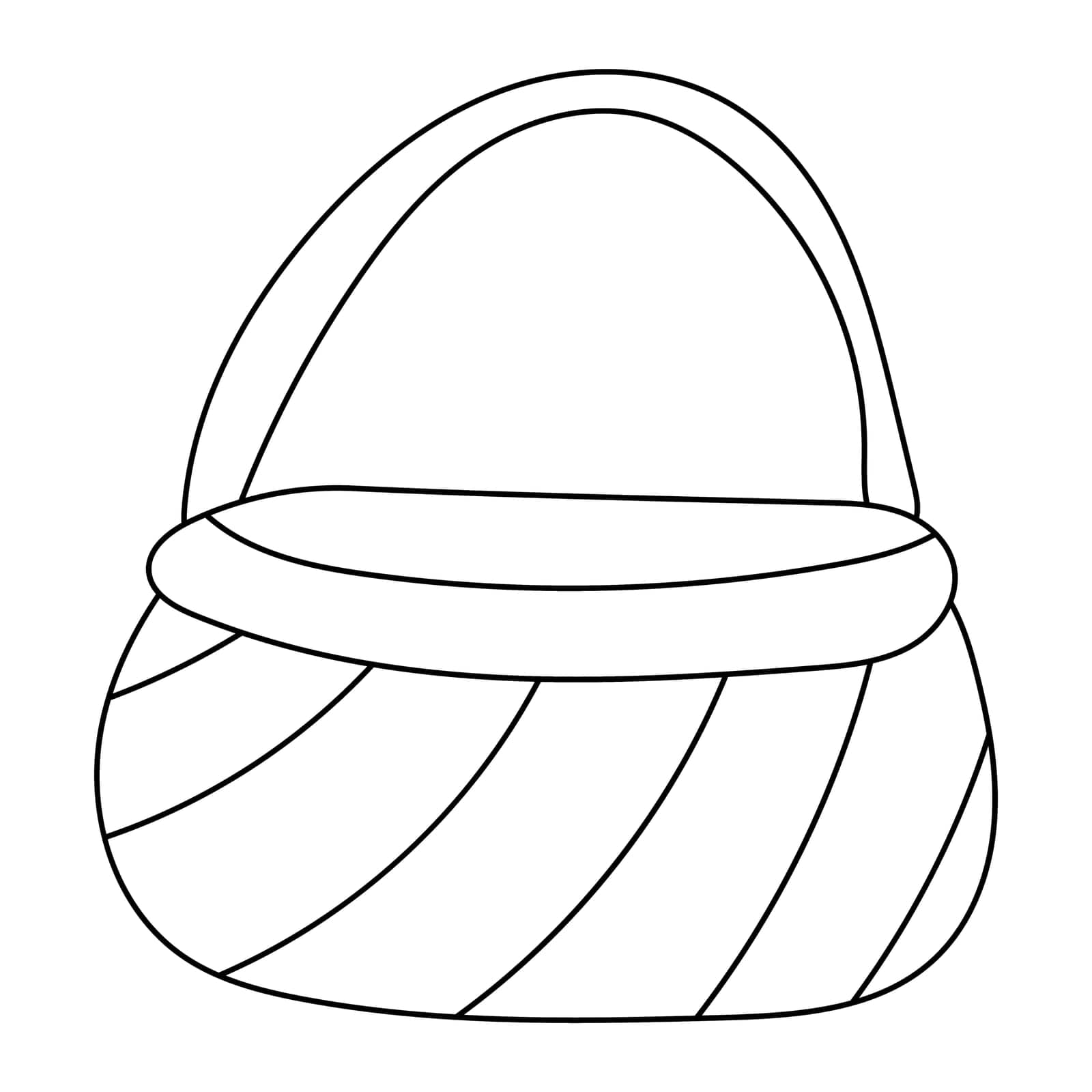 easter wicker basket hunting eggs icon element line doodle vector illustration