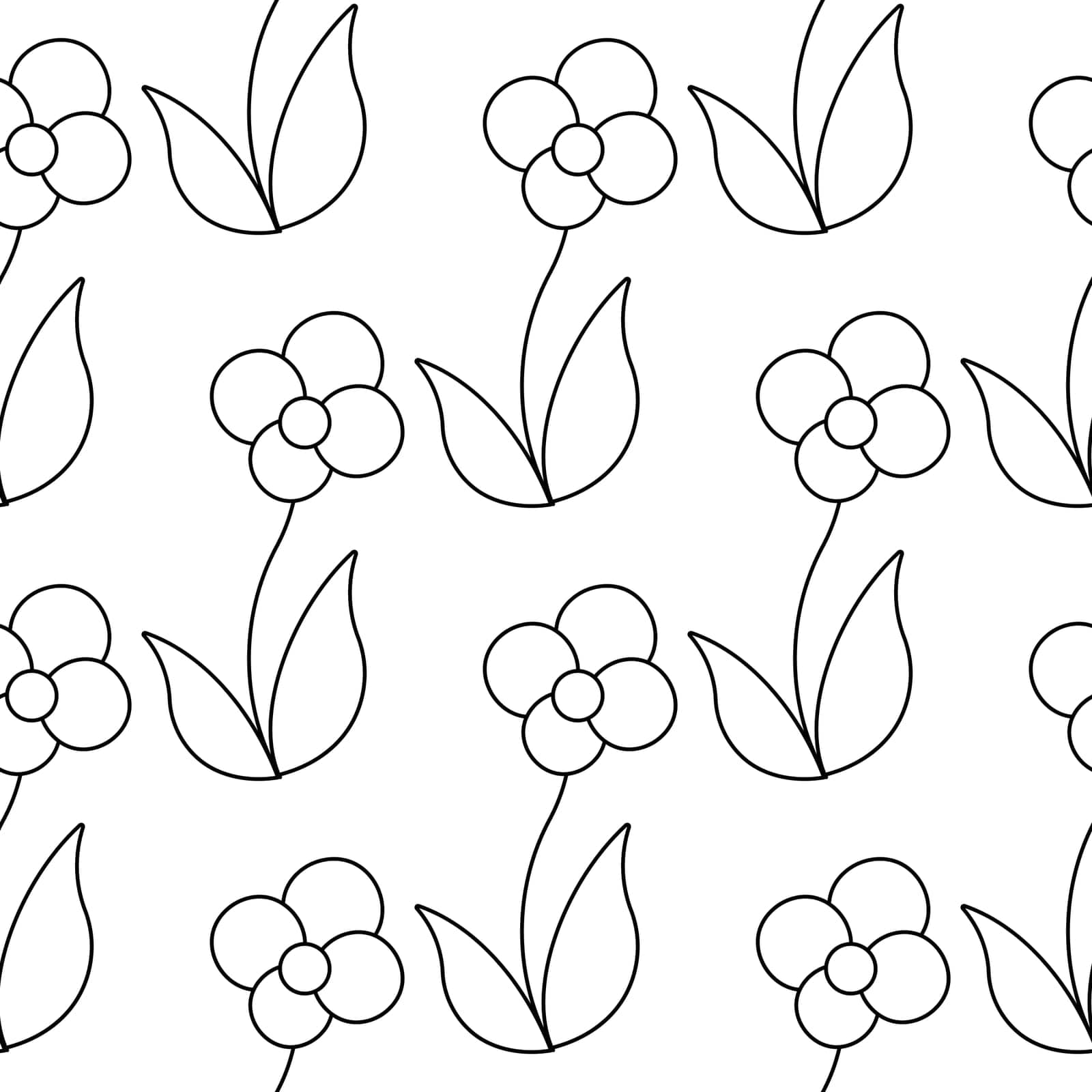 beautiful line doodle coloring flowers in the garden grow care pattern textile