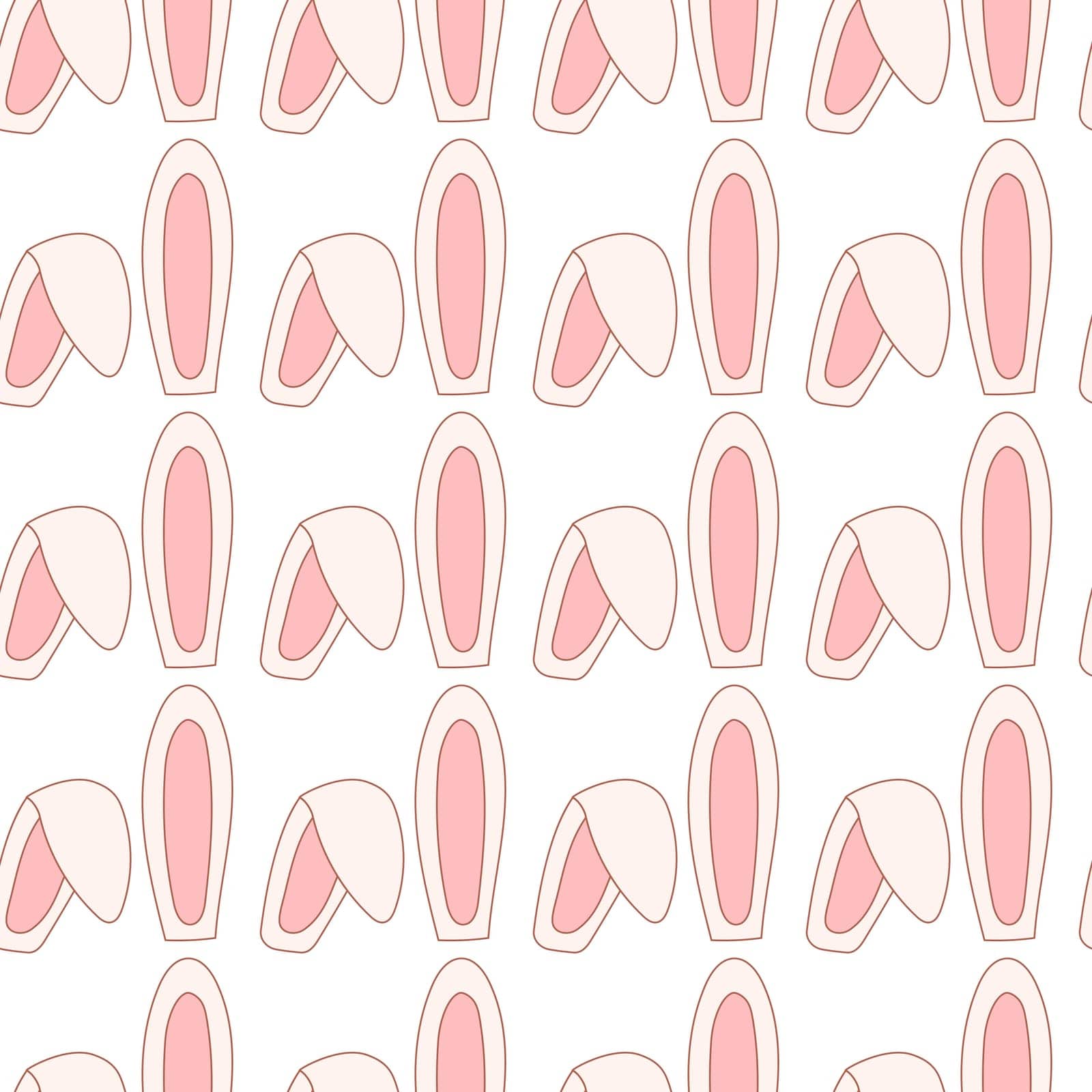 easter hare ears colored hunting pattern textile vector illustration