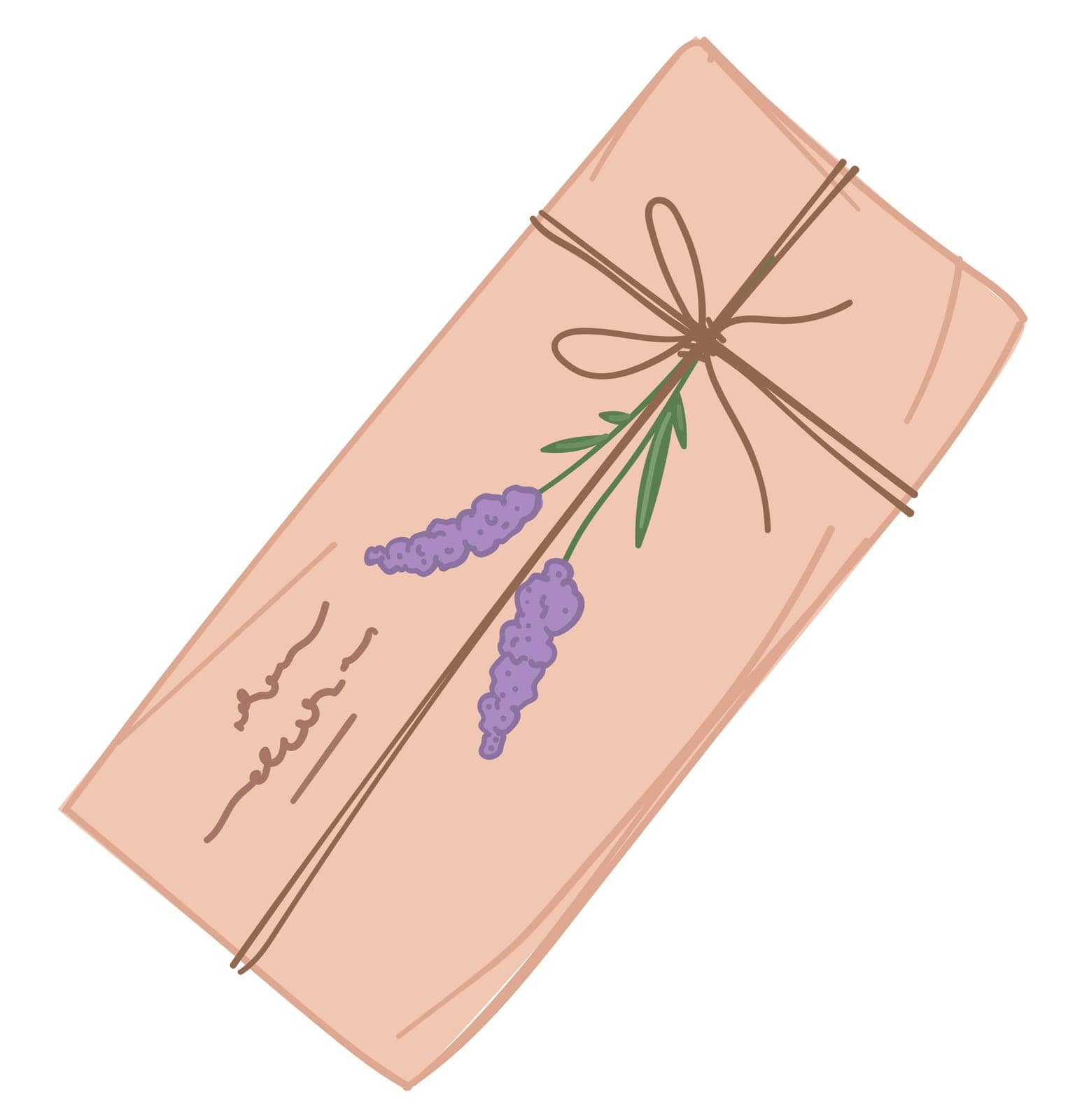 Decorative letter with lavender floral branch by Sonulkaster