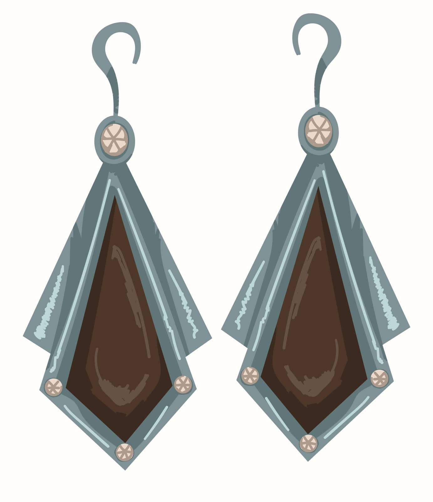 Earrings with geometric shape, vintage jewelry by Sonulkaster
