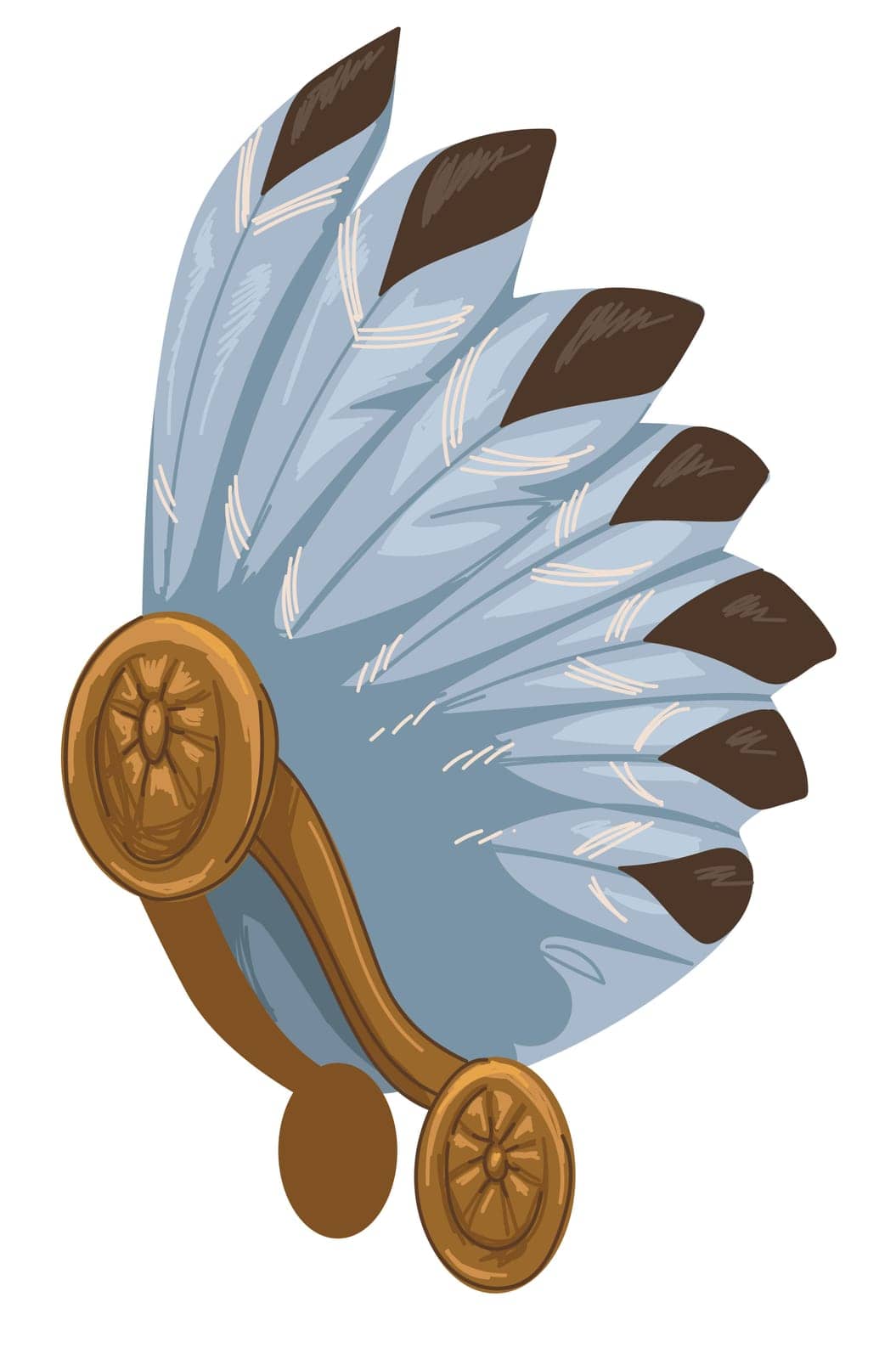 Headgear with feathers, isolated hat with feathers. Maya culture and traditions, ethnic clothes and accessories of native people. Rituals and tribal outfits or old mascots. Vector in flat style