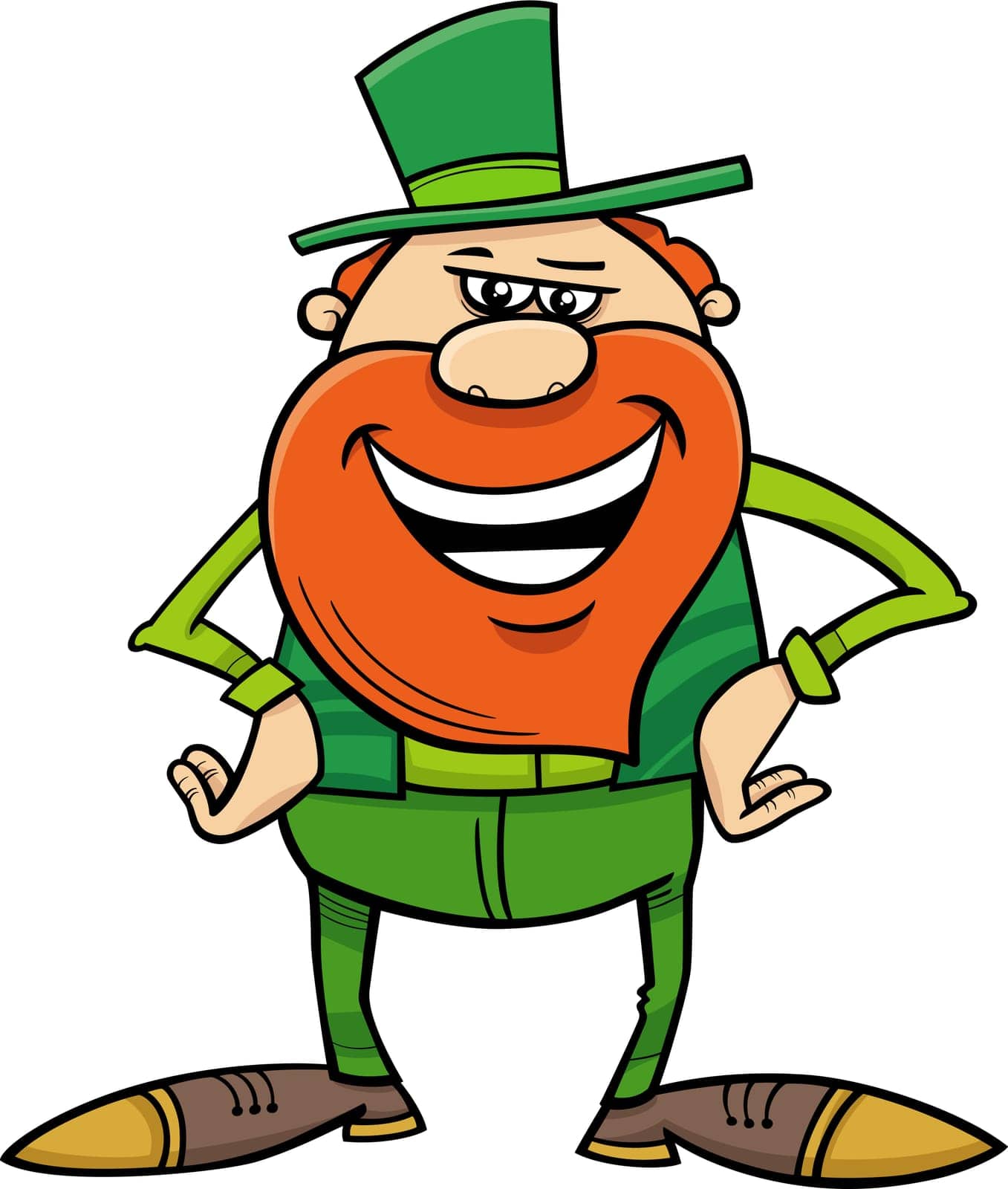 Cartoon illustration of Leprechaun character on Saint Patrick Day