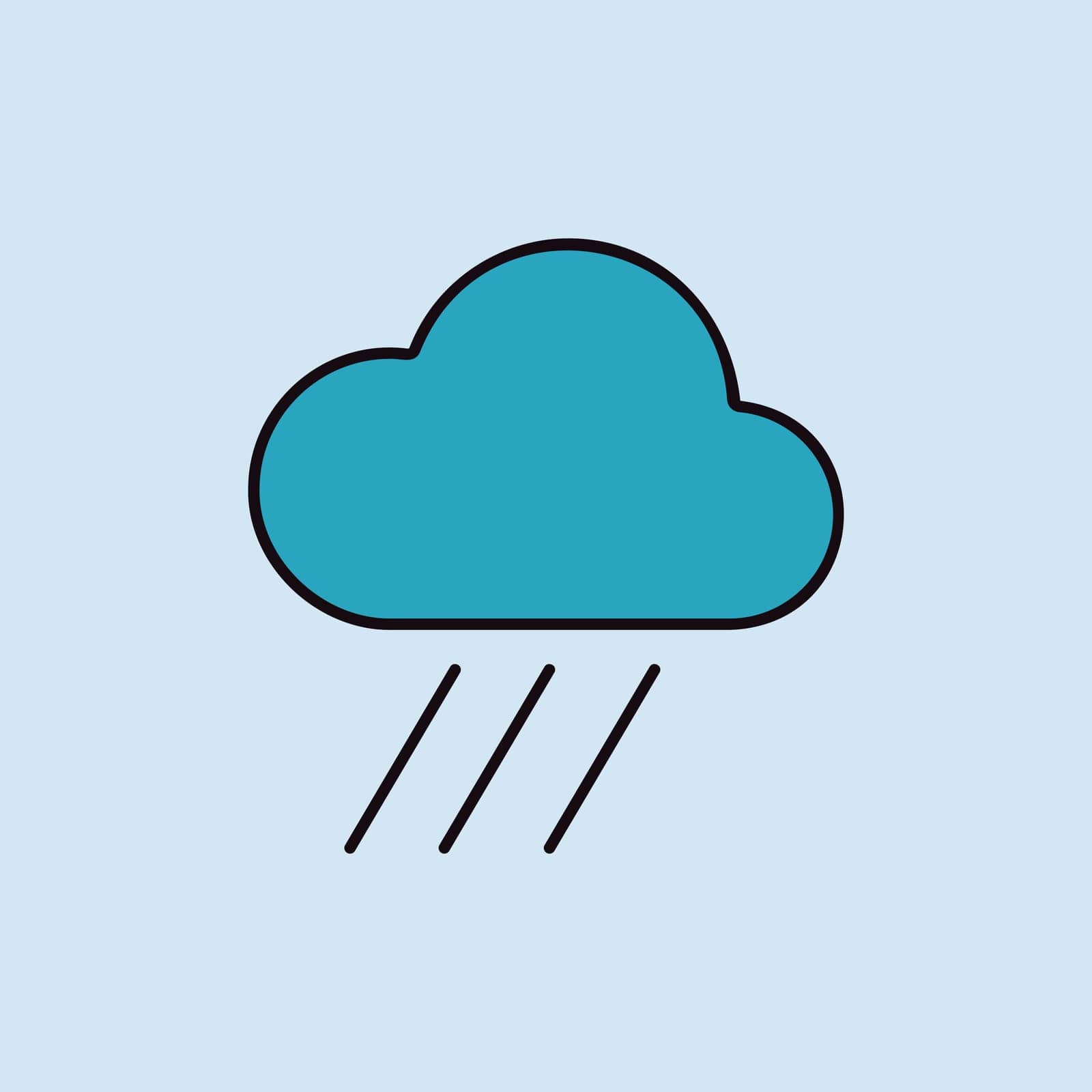 Raincloud vector isolated flat icon. Weather sign by nosik