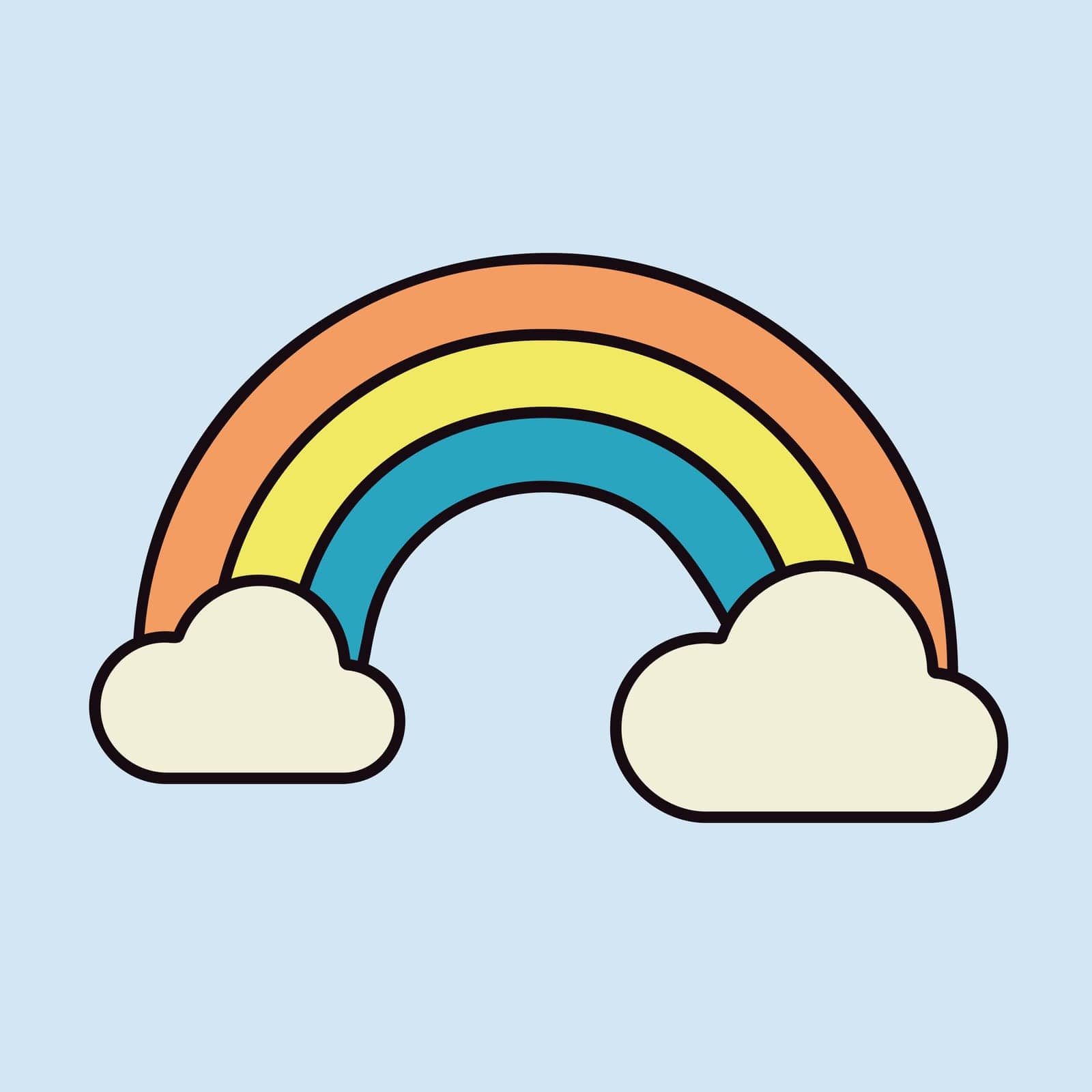 Rainbow and cloud vector icon. Weather sign by nosik