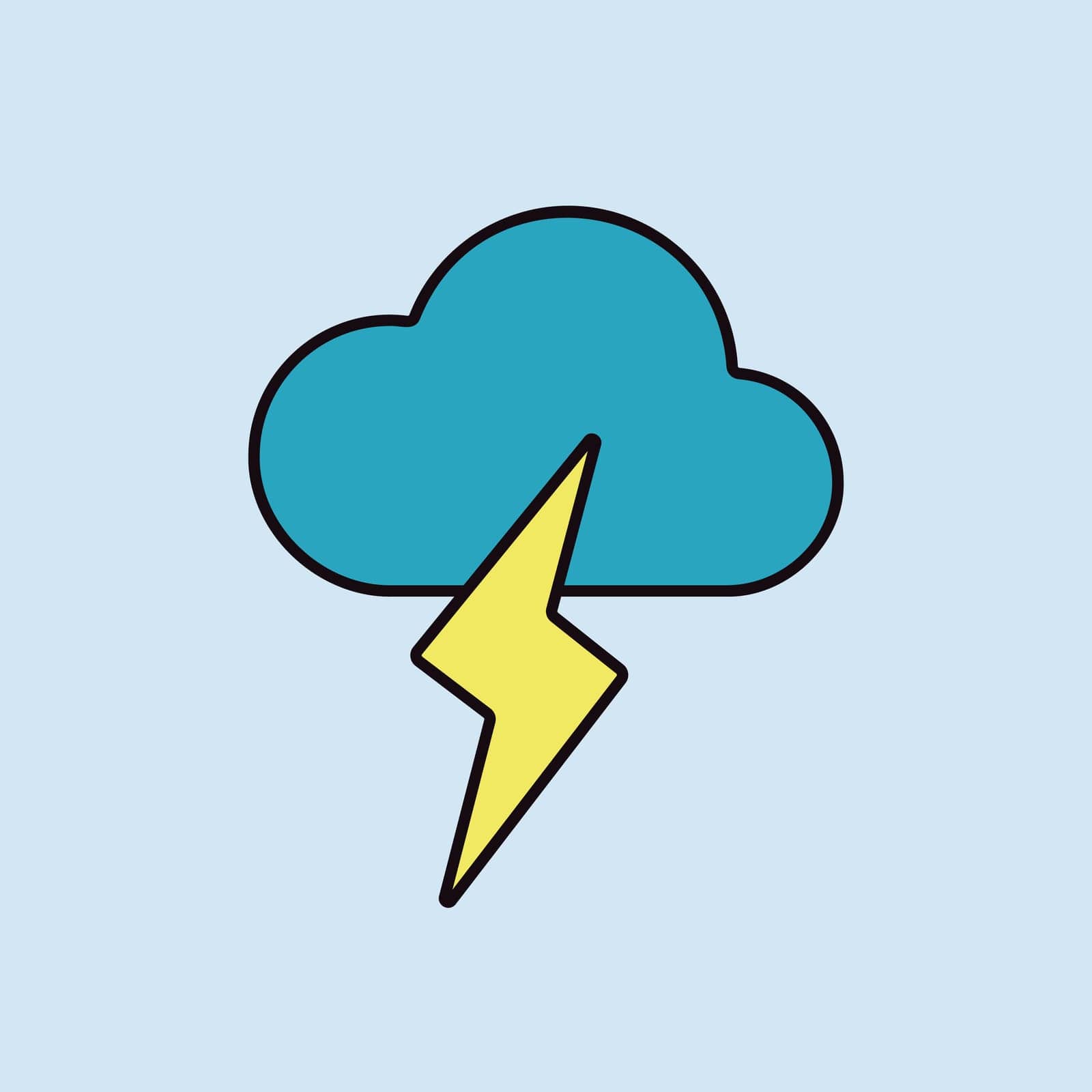 Cloud with lightning vector icon. Weather sign by nosik