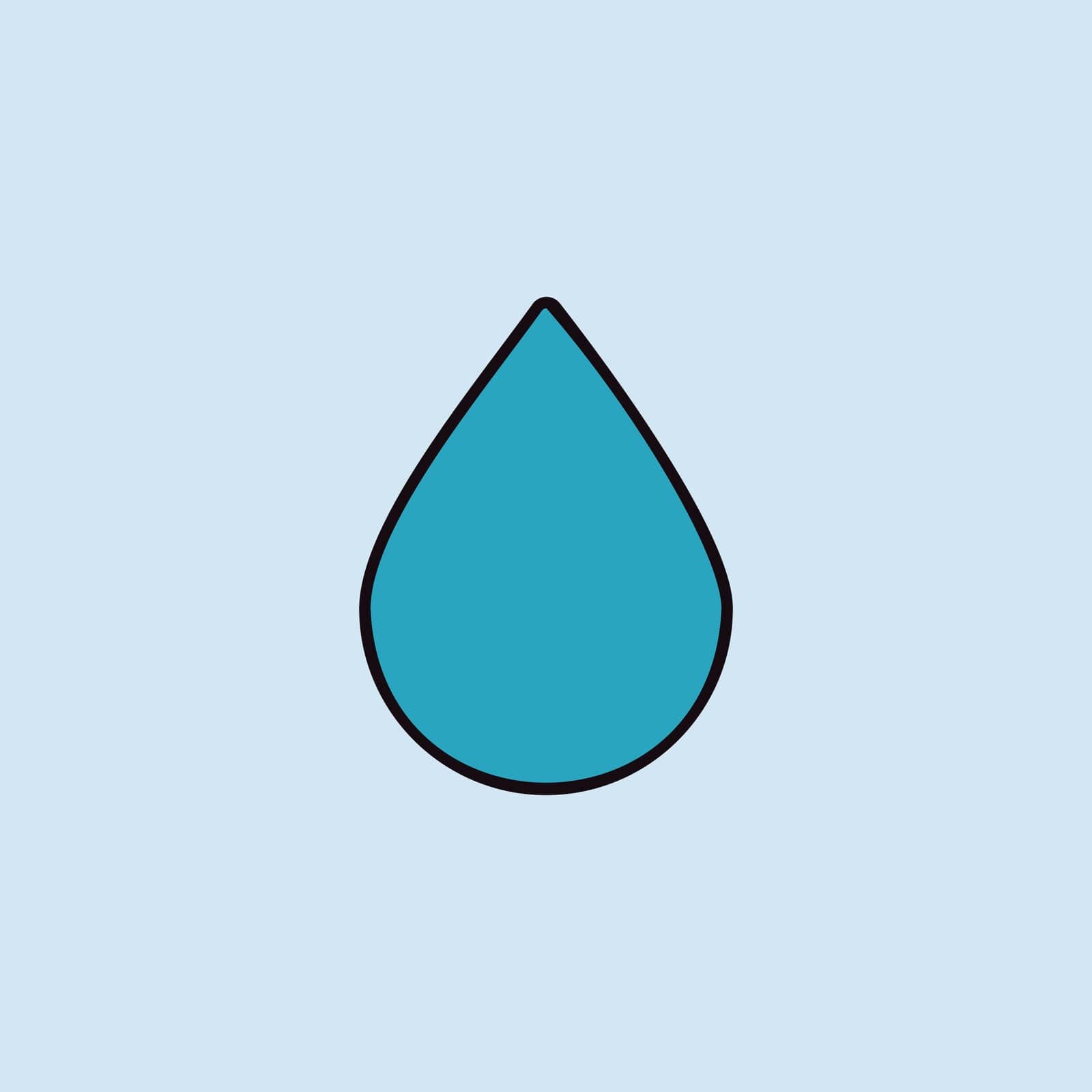 Drop water vector isolated flat icon. Weather sign by nosik