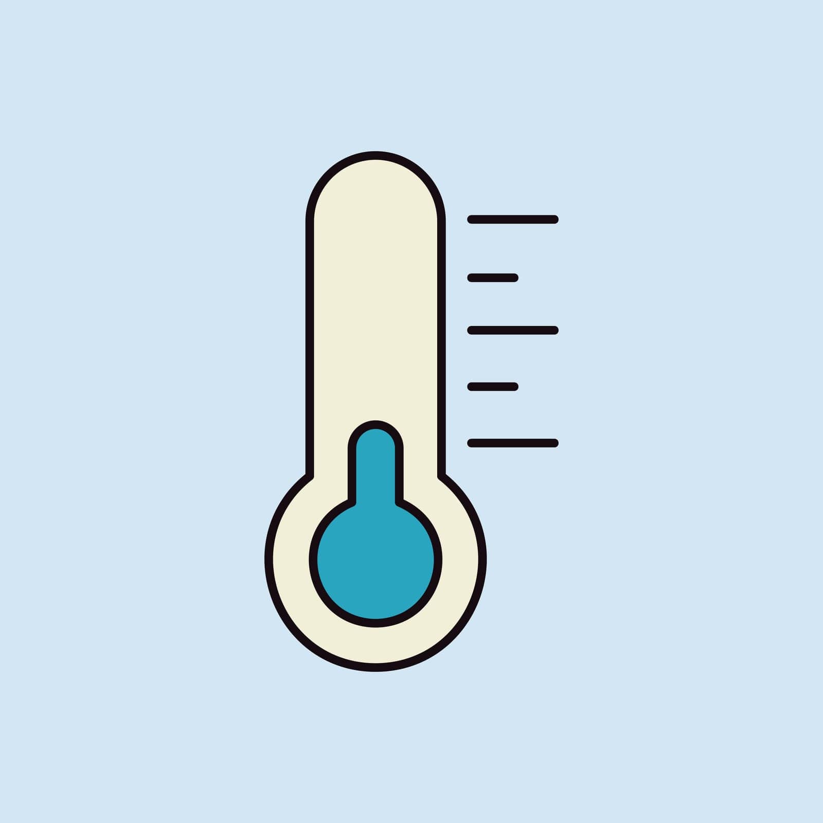 Thermometer vector isolated icon. Weather sign by nosik