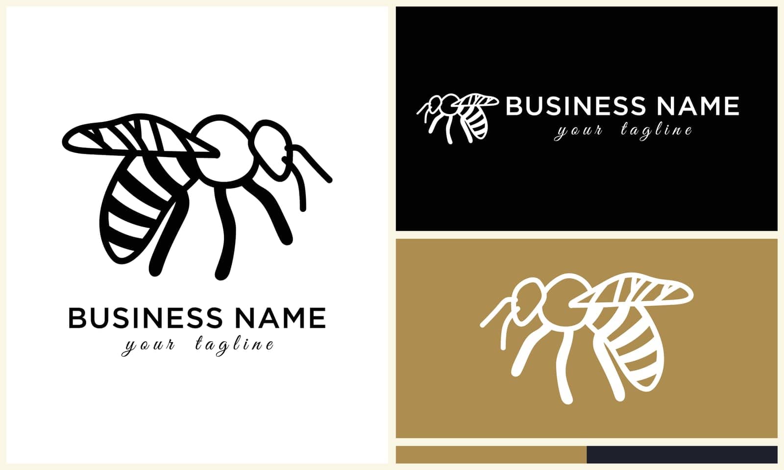 silhouette vector bee logo template by cplcrtn
