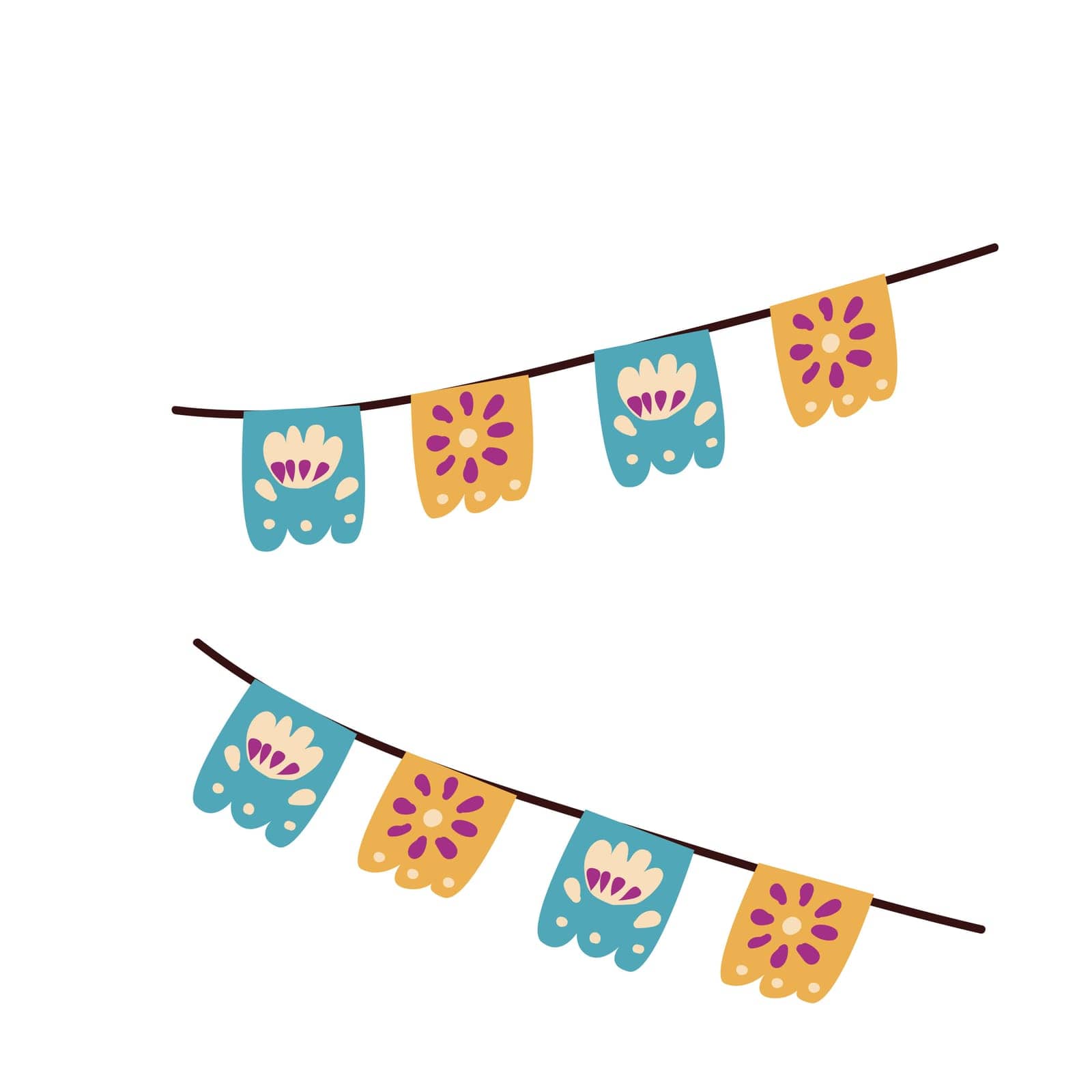 Mexican bunting for celebration design. Vector illustration isolated
