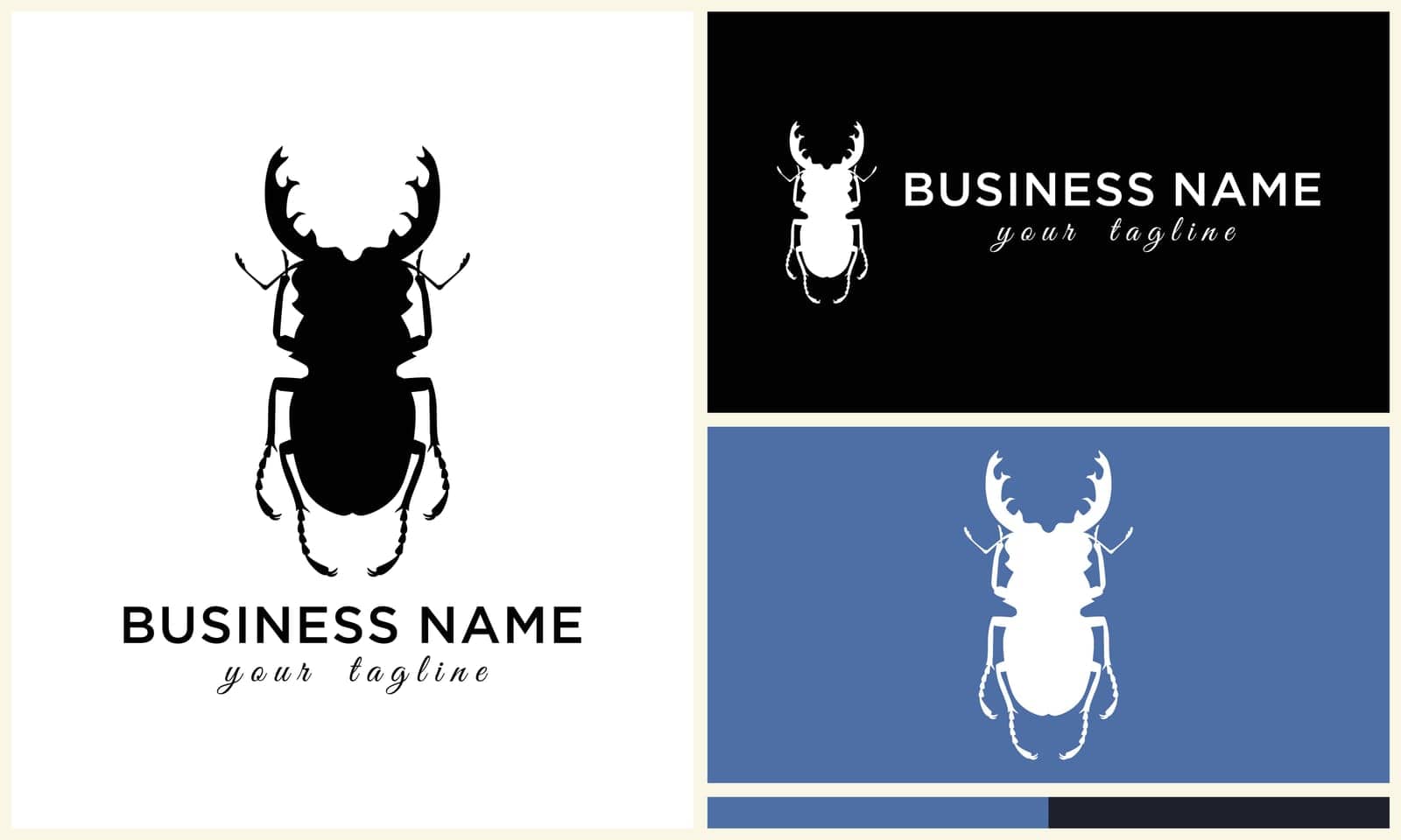 silhouette ladybug beetles logo template