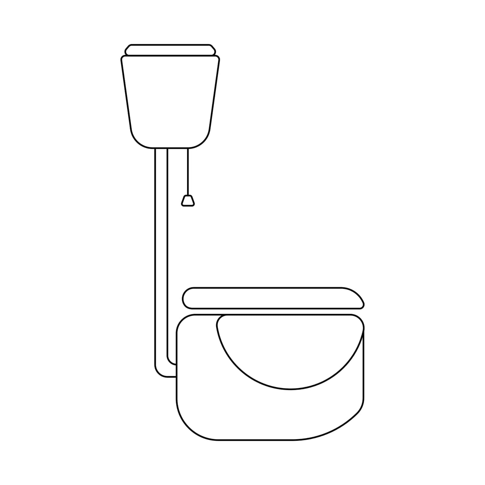 Lavatory bowl line icon vector. Toilet logo outline. Simple stylish linear toilet. Furniture for the vector bathroom room. Symbol toilet bowl. Vector illustration. by Moreidea