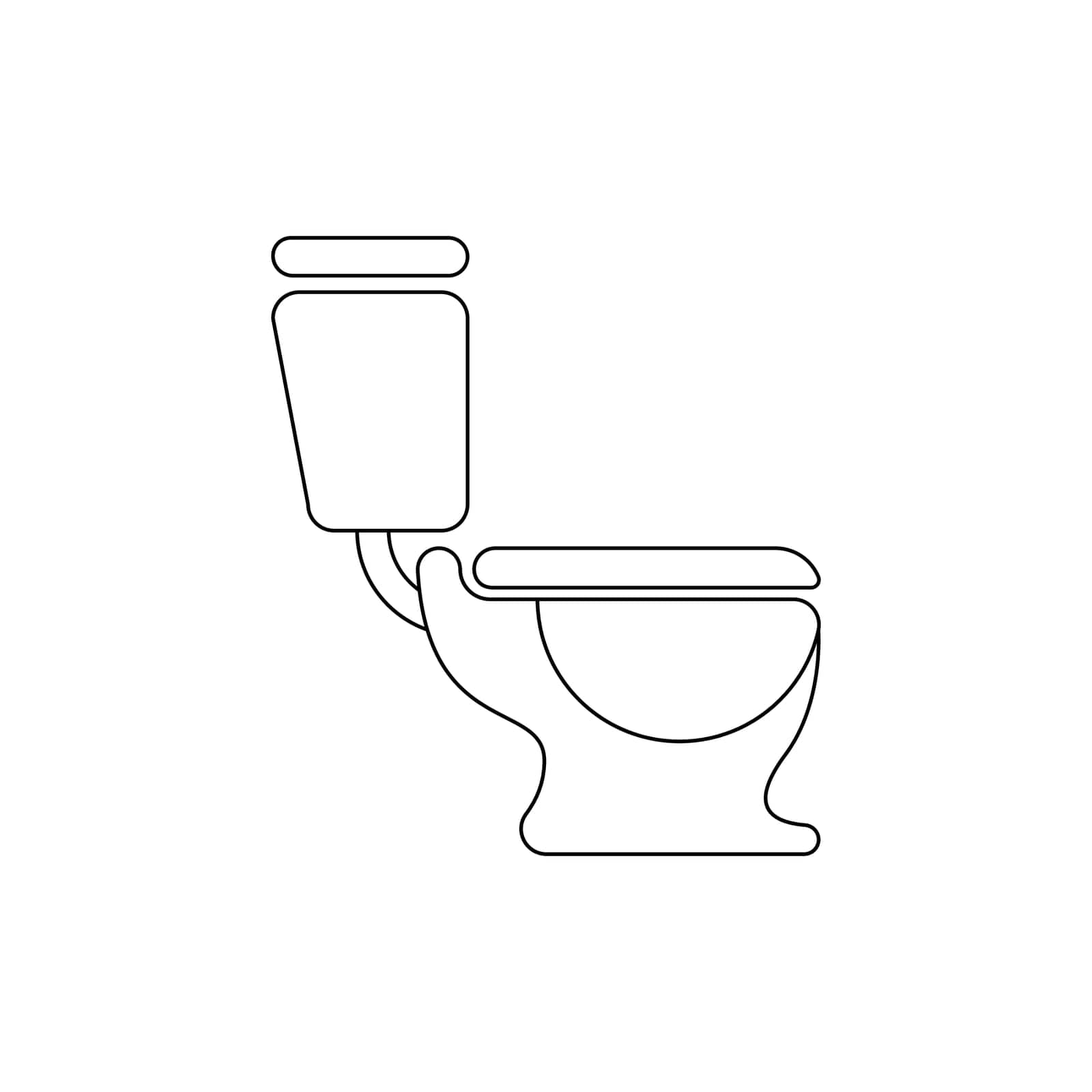 Lavatory bowl line icon vector. Toilet logo outline. Simple stylish linear toilet. Furniture for the vector bathroom room. Symbol toilet bowl. Vector illustration. by Moreidea