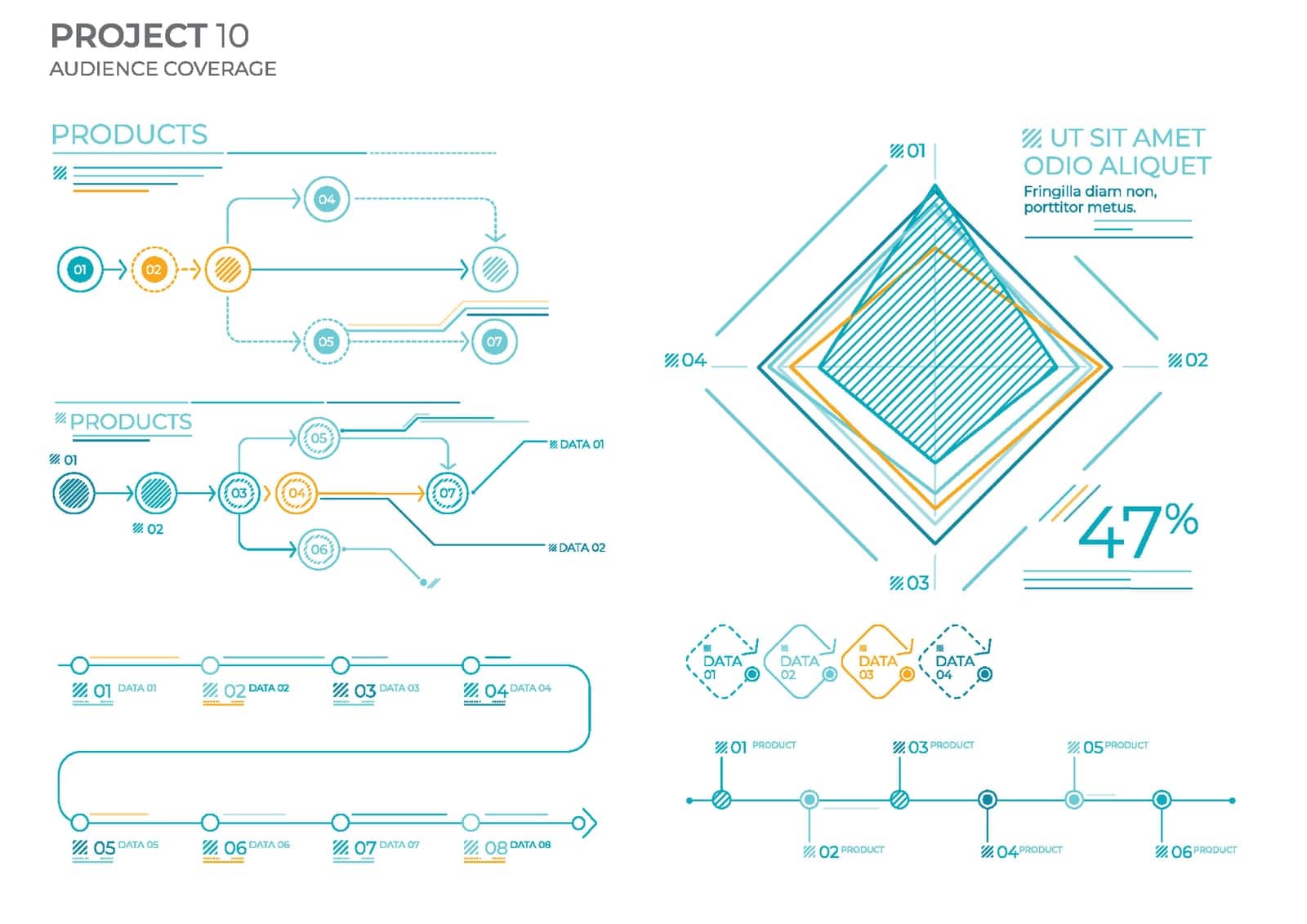 Modern project charts. Finance elements vector illustration. by ConceptCafe