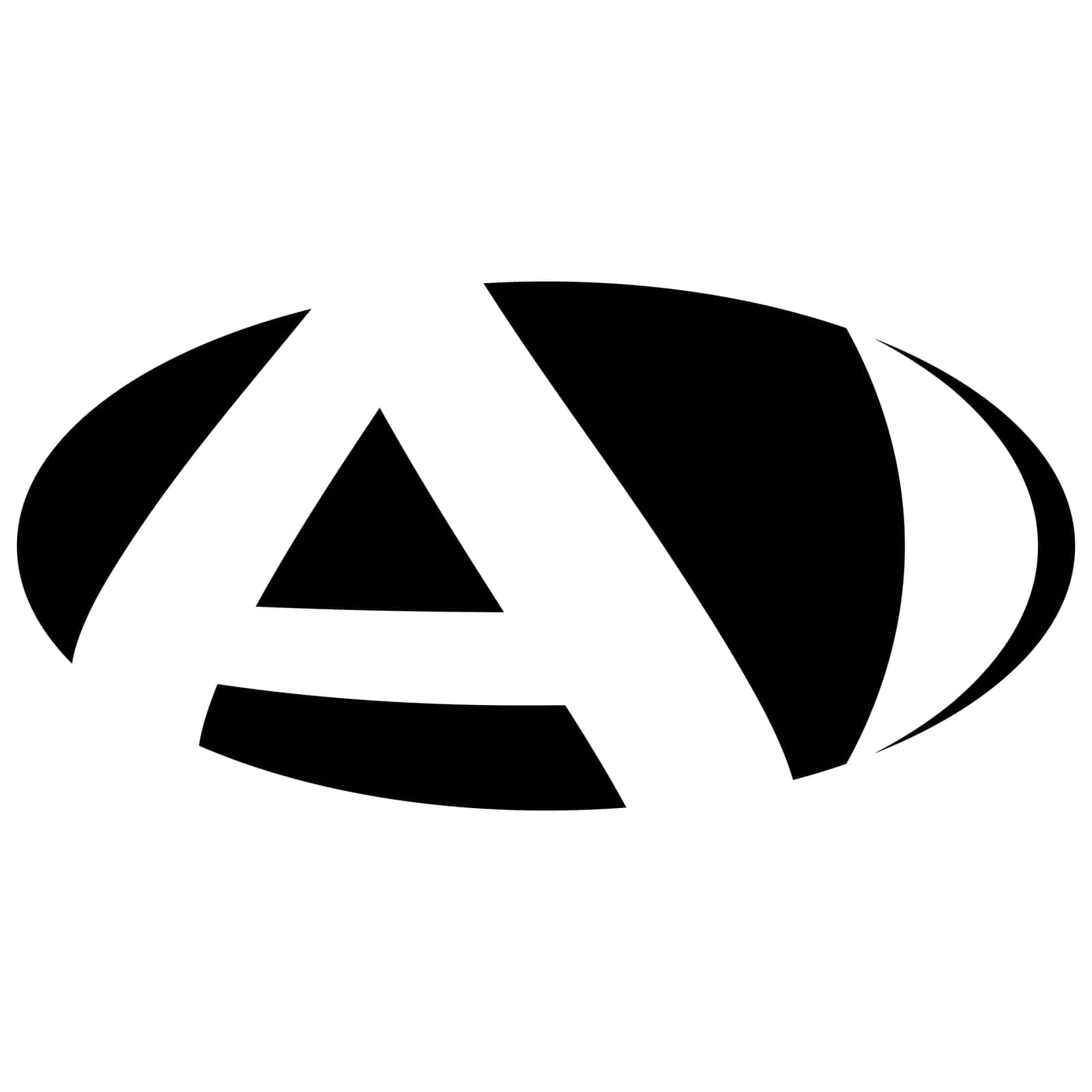 Oval logo double letter A, I two letters ai ia by koksikoks