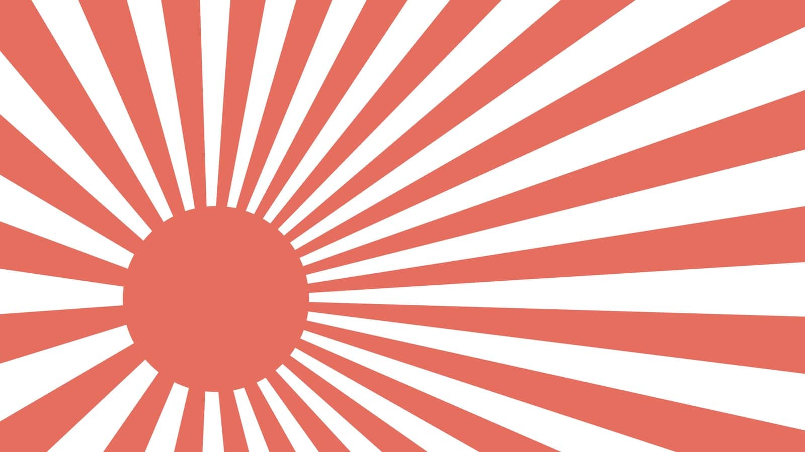 Retro background rising red sun rays, Japan sun flag rays by koksikoks