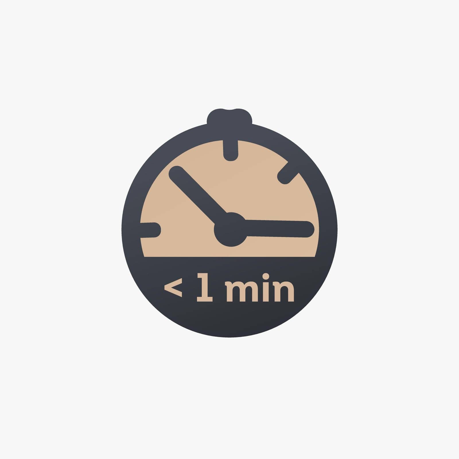 Less then one second left. Extra second, extra time icon. Timer countdown. Stock vector illustration isolated