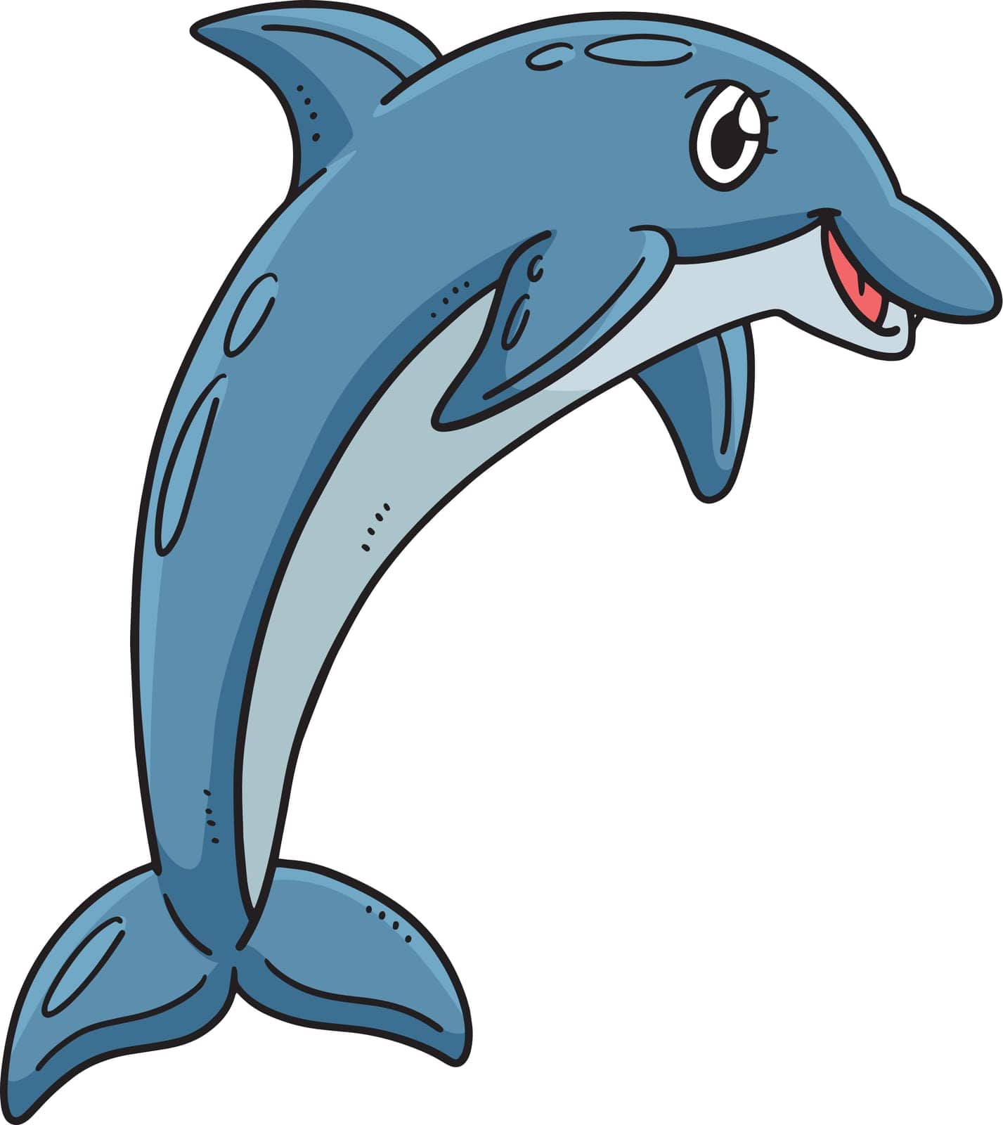 This cartoon clipart shows a Dolphin Jumping Out illustration.